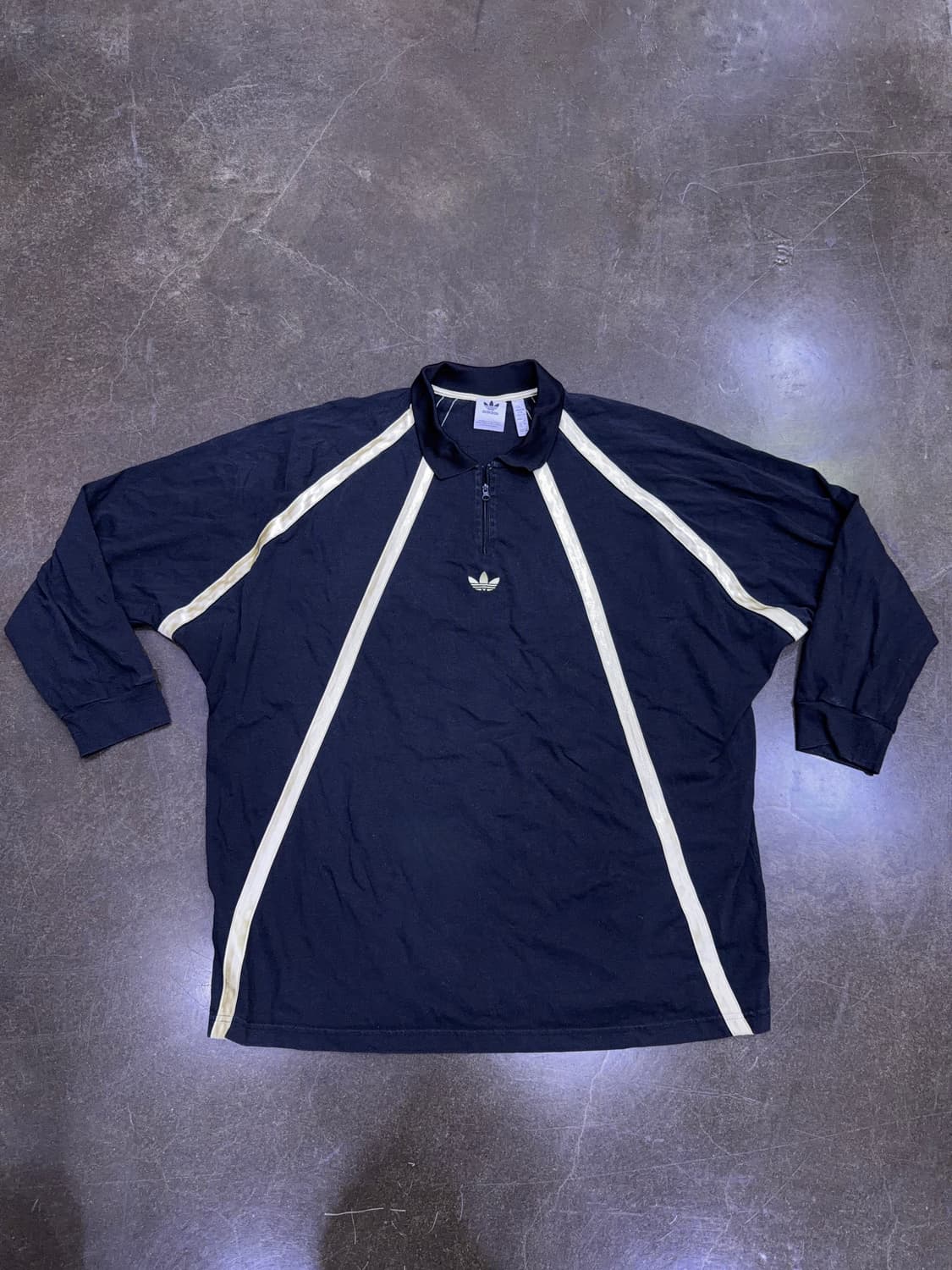아디다스 오리지널 럭비 폴로 반집업 긴팔티 셔츠 블랙 2XL 상품이미지4