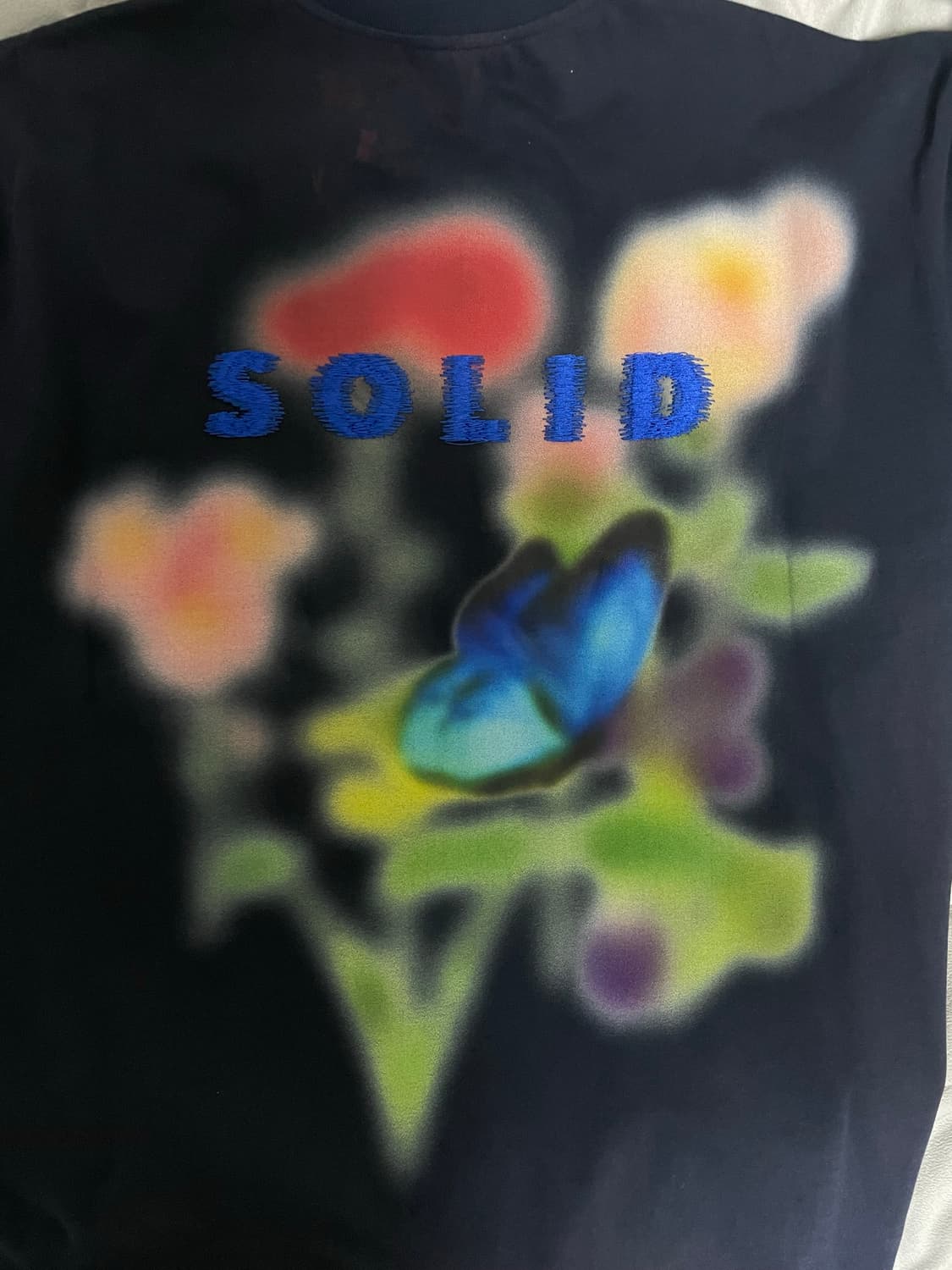 25ss 솔리드옴므 네이비 블러 버터플라이 백로고 티셔츠 상품이미지9