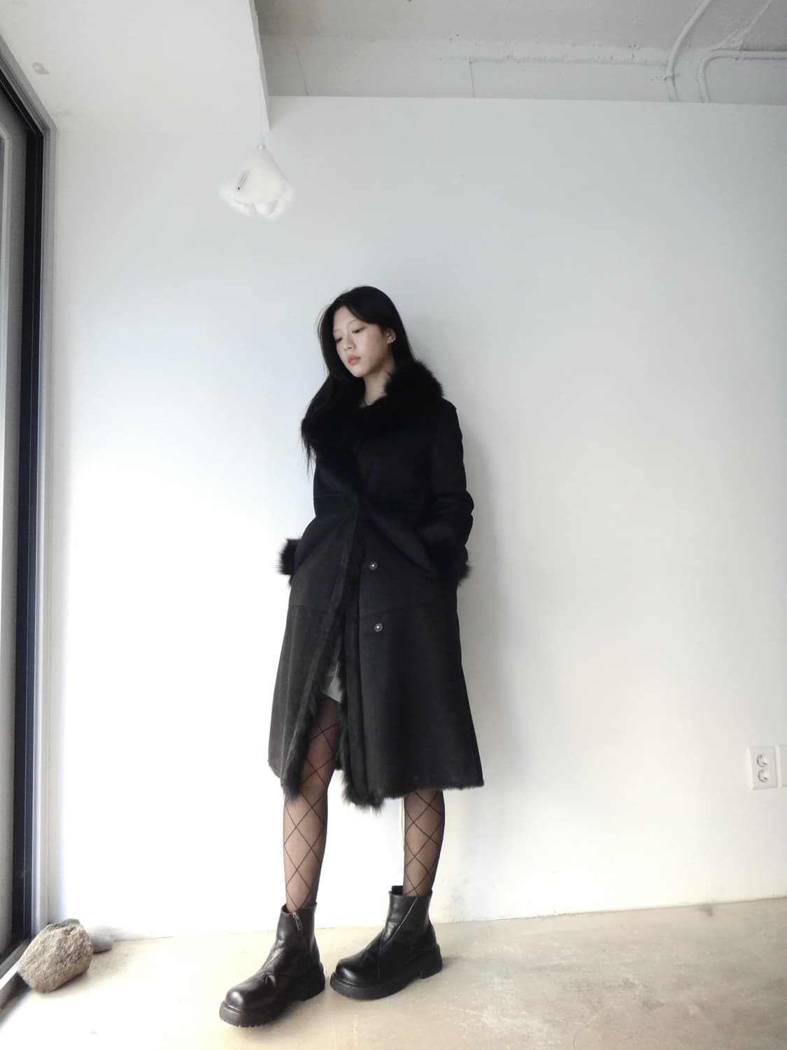 Chic fox fur muston jacket / black 상품이미지5