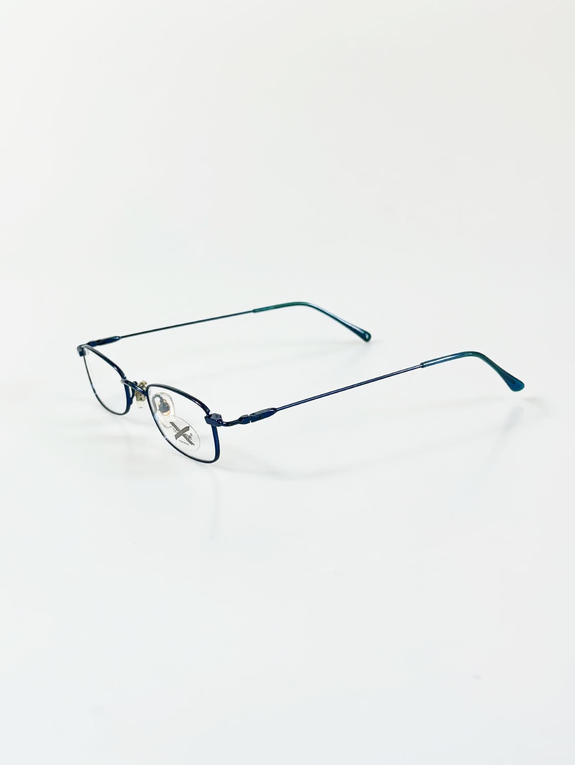 독일제 NO NAME 블루 메탈 슬림 스퀘어 빈티지  안경 상품이미지3