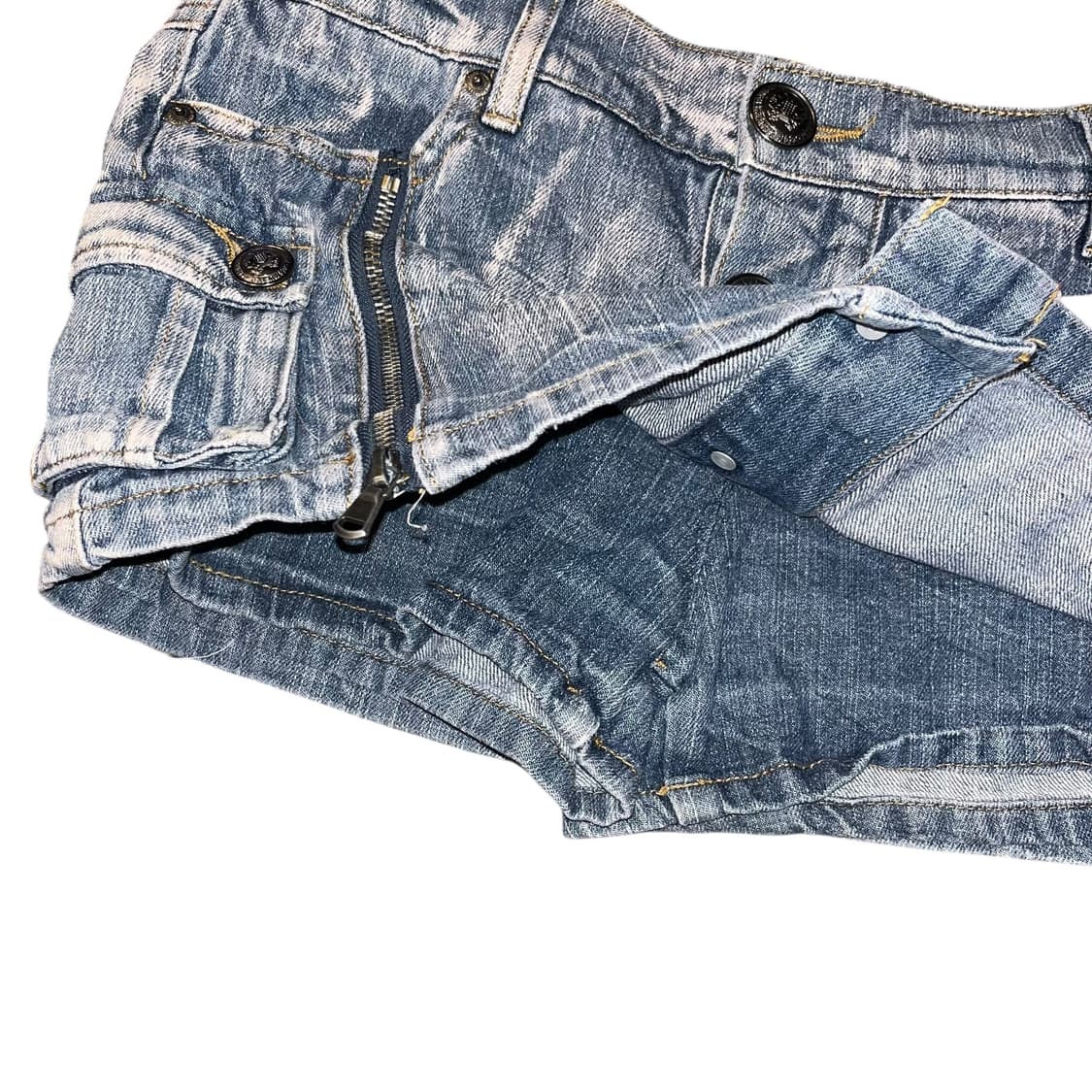 카고포켓 왕단추 데님 스커트 갸루y2k펑크 상품이미지3