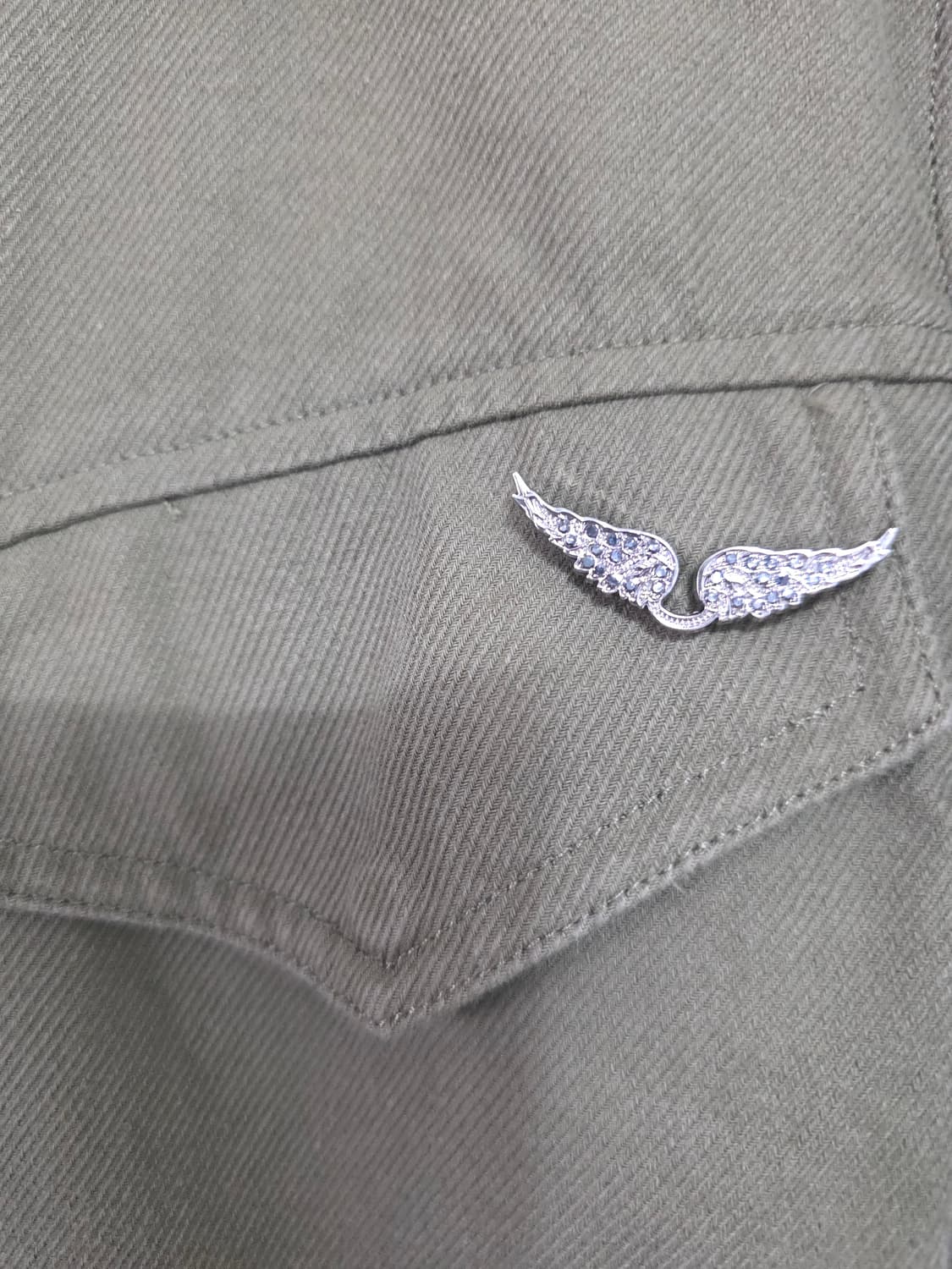 Zadig&Voltaire 자딕앤볼테르 카키 백로고 밀리터리 셔츠자켓 M 상품이미지6