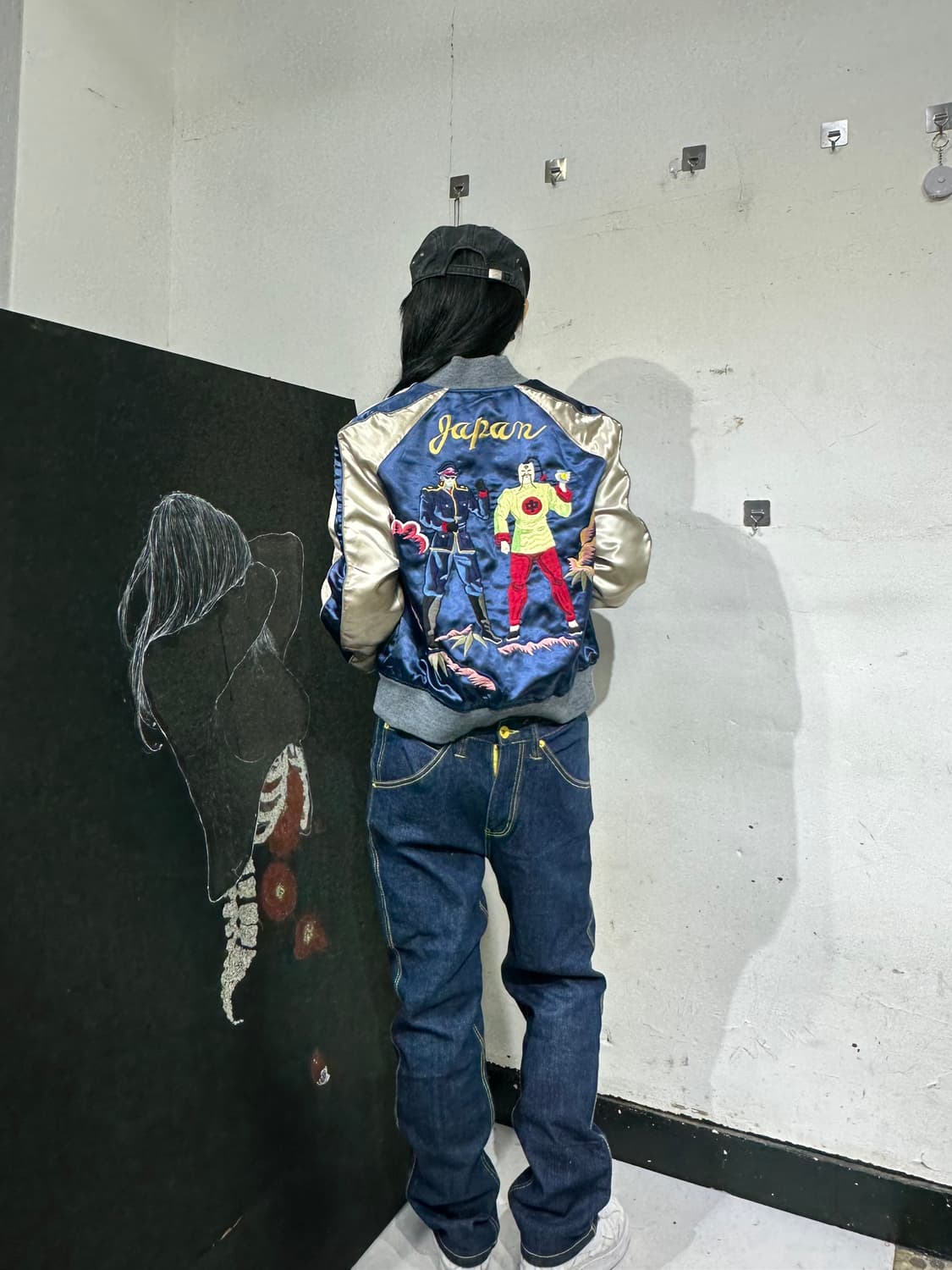 Jpn 일본빈티지 오리엔탈 그렌 독수리 사람 스카잔 자켓 상품이미지1