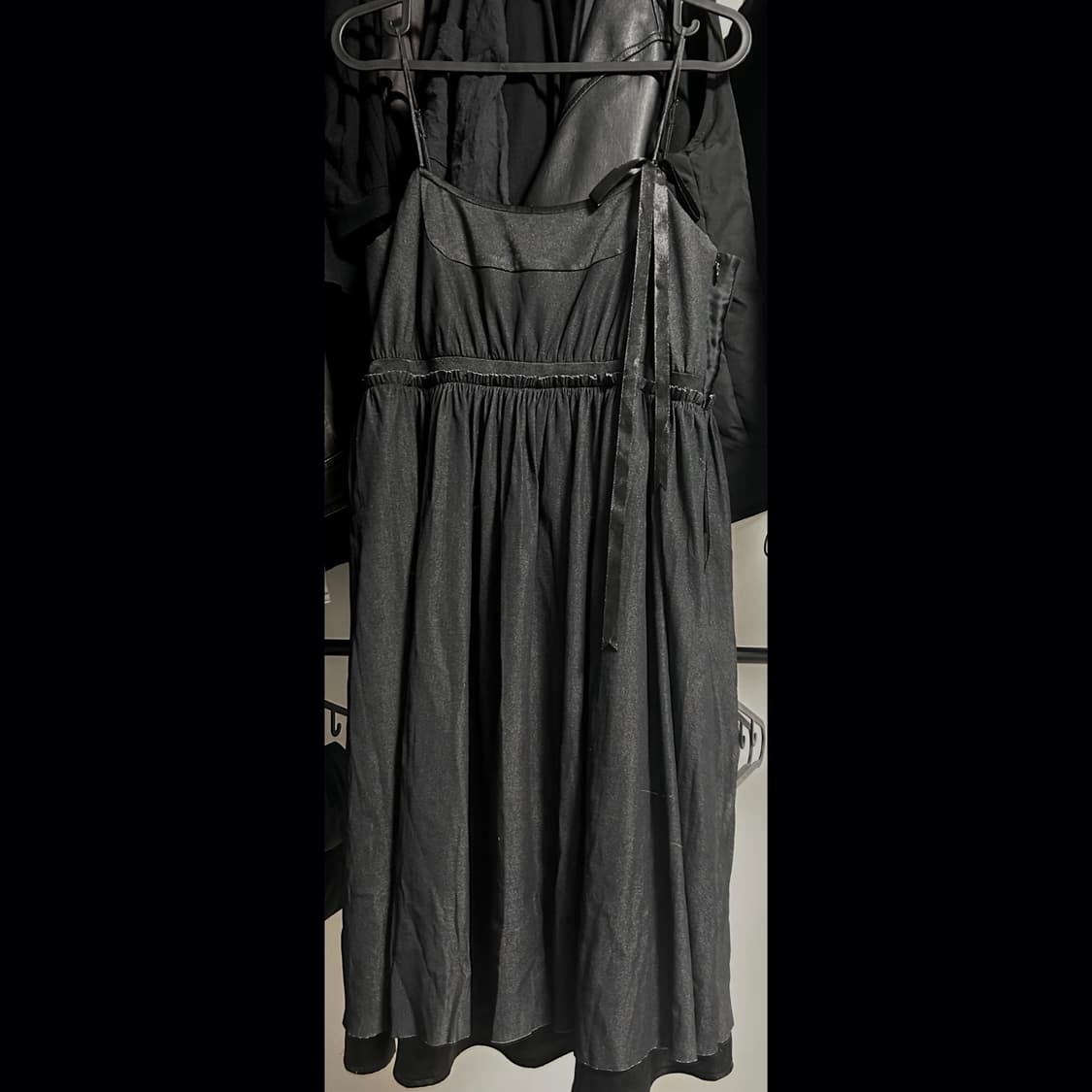 빈티지 챠콜 민소매 스트랩 원피스 상품이미지2