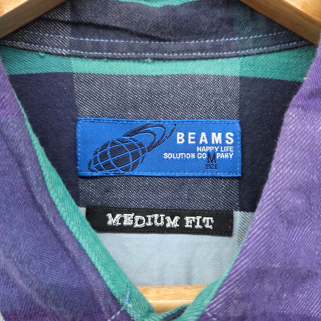 빔즈 체크 반팔 셔츠 남m 상품이미지3