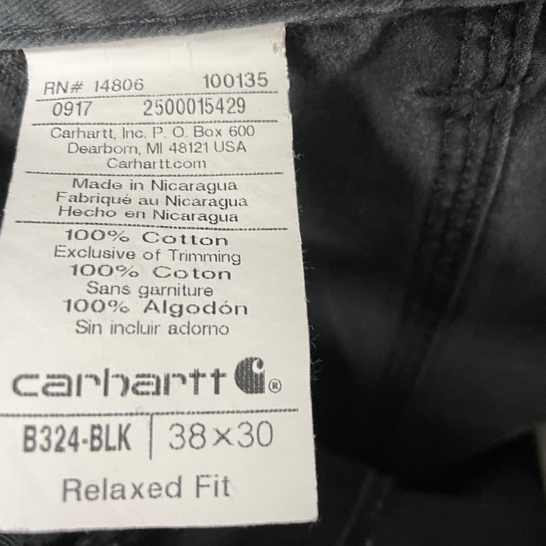 칼하트 워크 팬츠 38X30 상품이미지6
