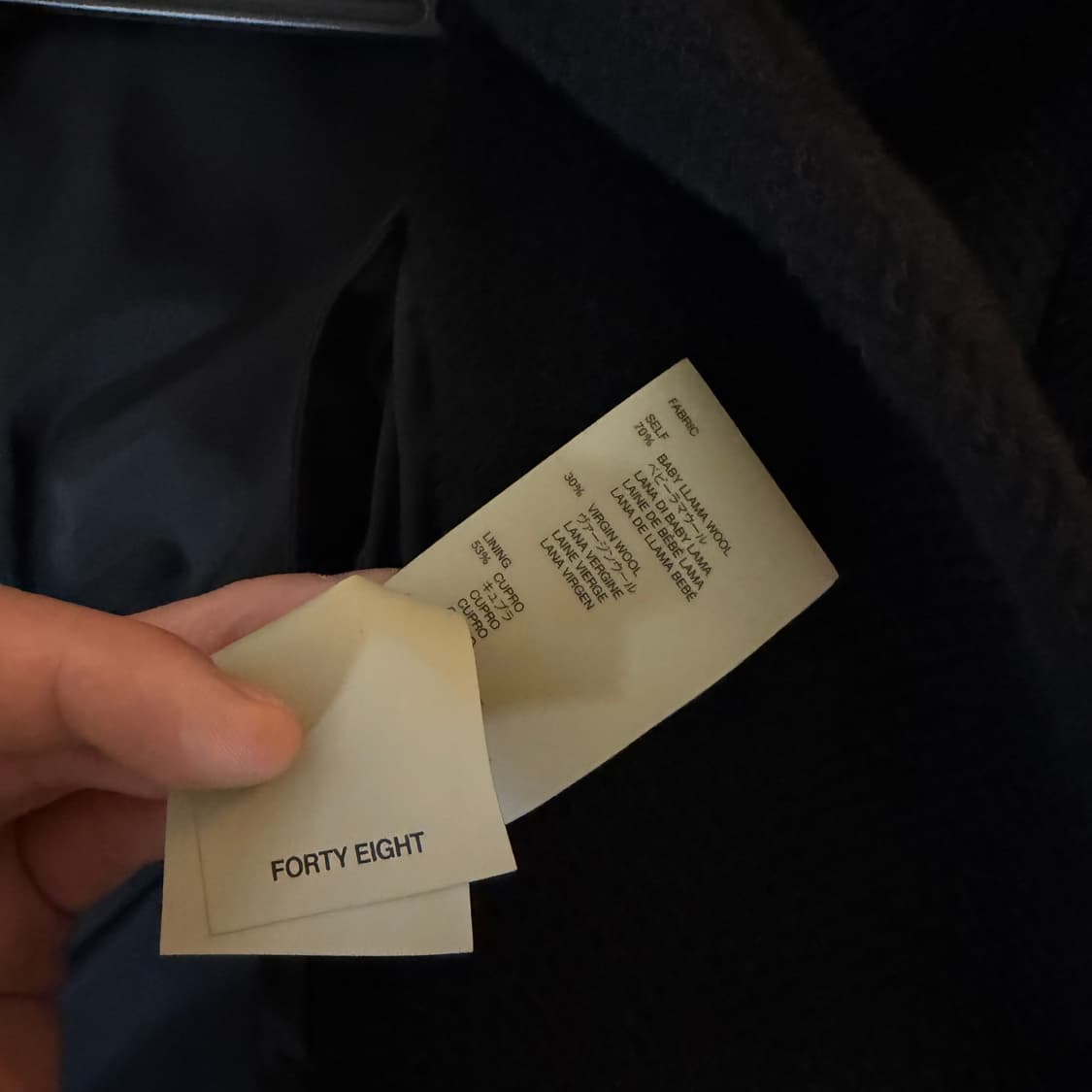 [48] 피어오브갓 라마 울 카라리스 벨트 코트 블랙 상품이미지3