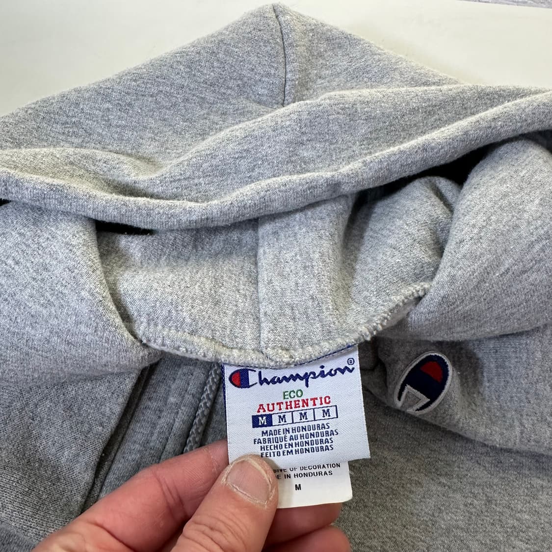 M 챔피온 USA 오버핏 그레이 코튼 후드집업 상품이미지3