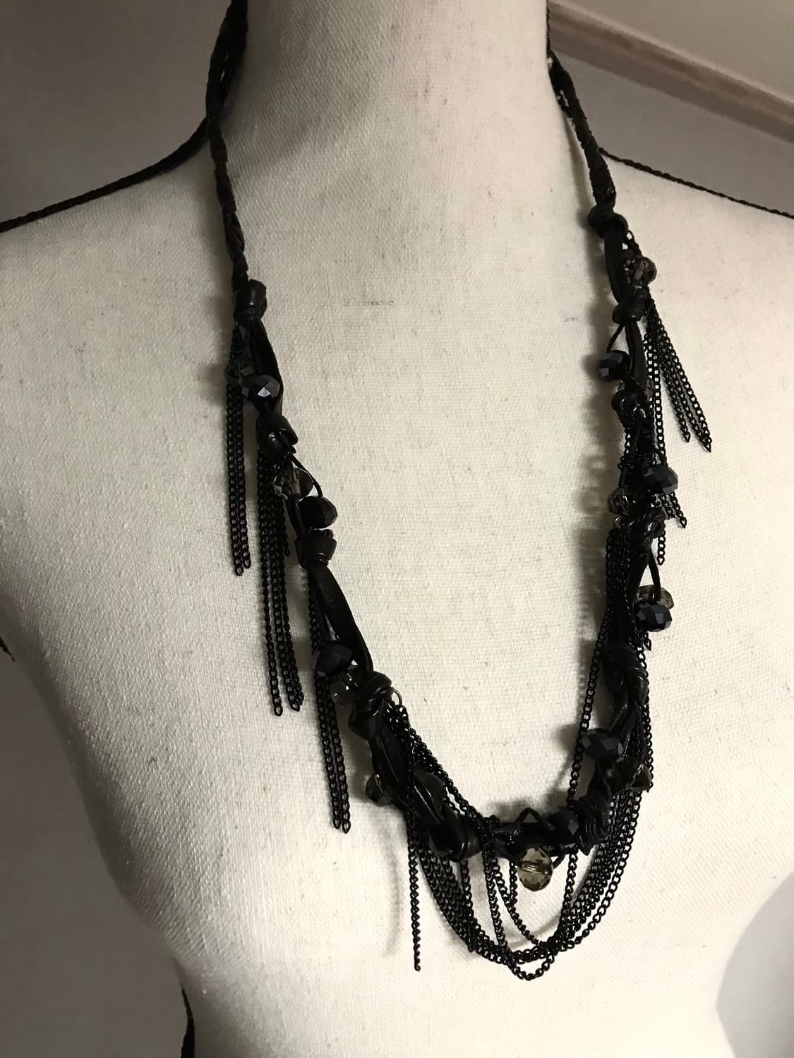Vintage Black Chain & Bead Necklace  상품이미지1