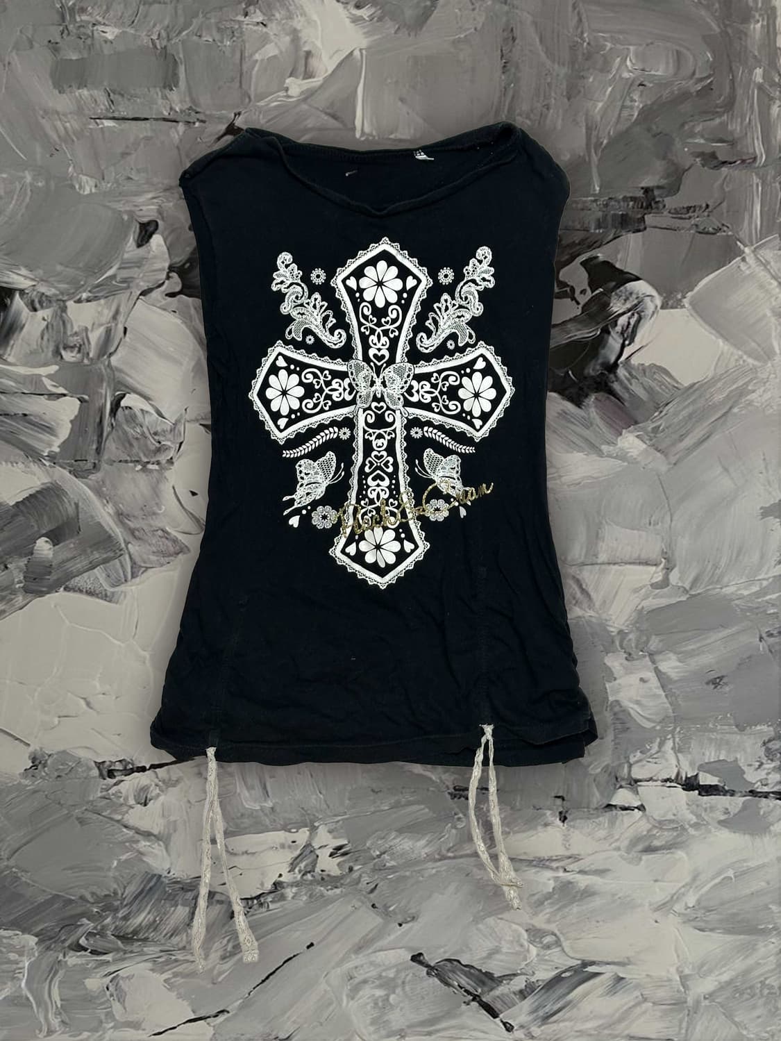 빈티지 디테일 블랙 나시 상품이미지1