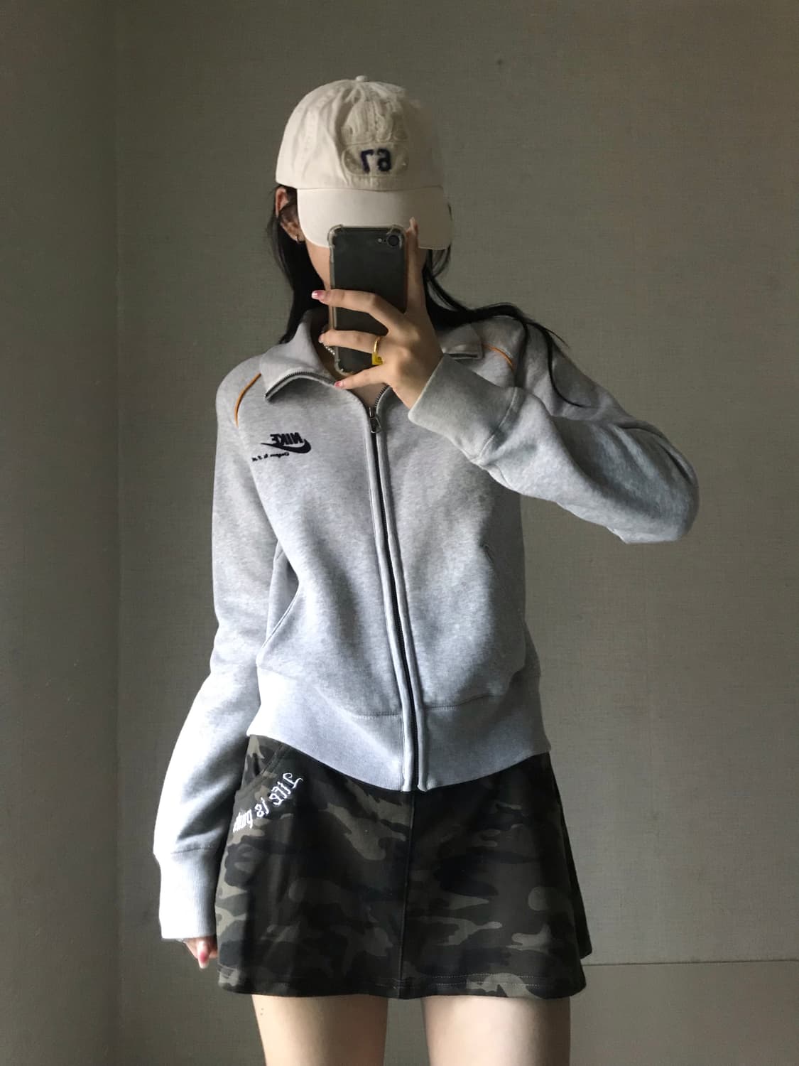 나이키 그레이 스웻 집업 상품이미지1