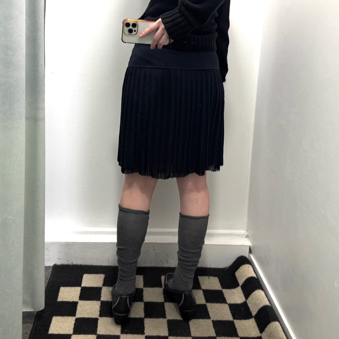 빈폴 네이비 플리츠 미디 스커트 상품이미지2