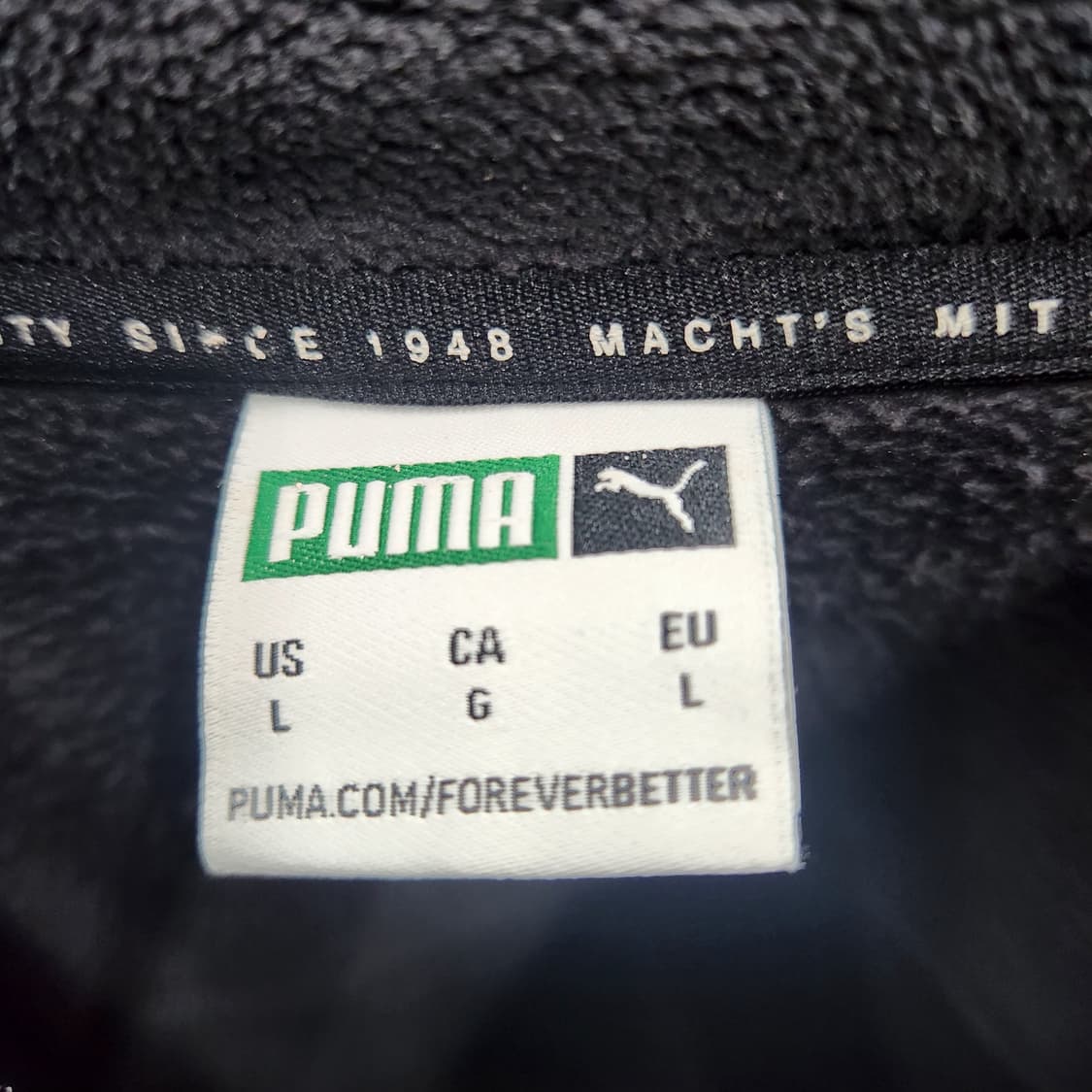 푸마 센터로고 자수 반집업 후리스 2XL 상품이미지4