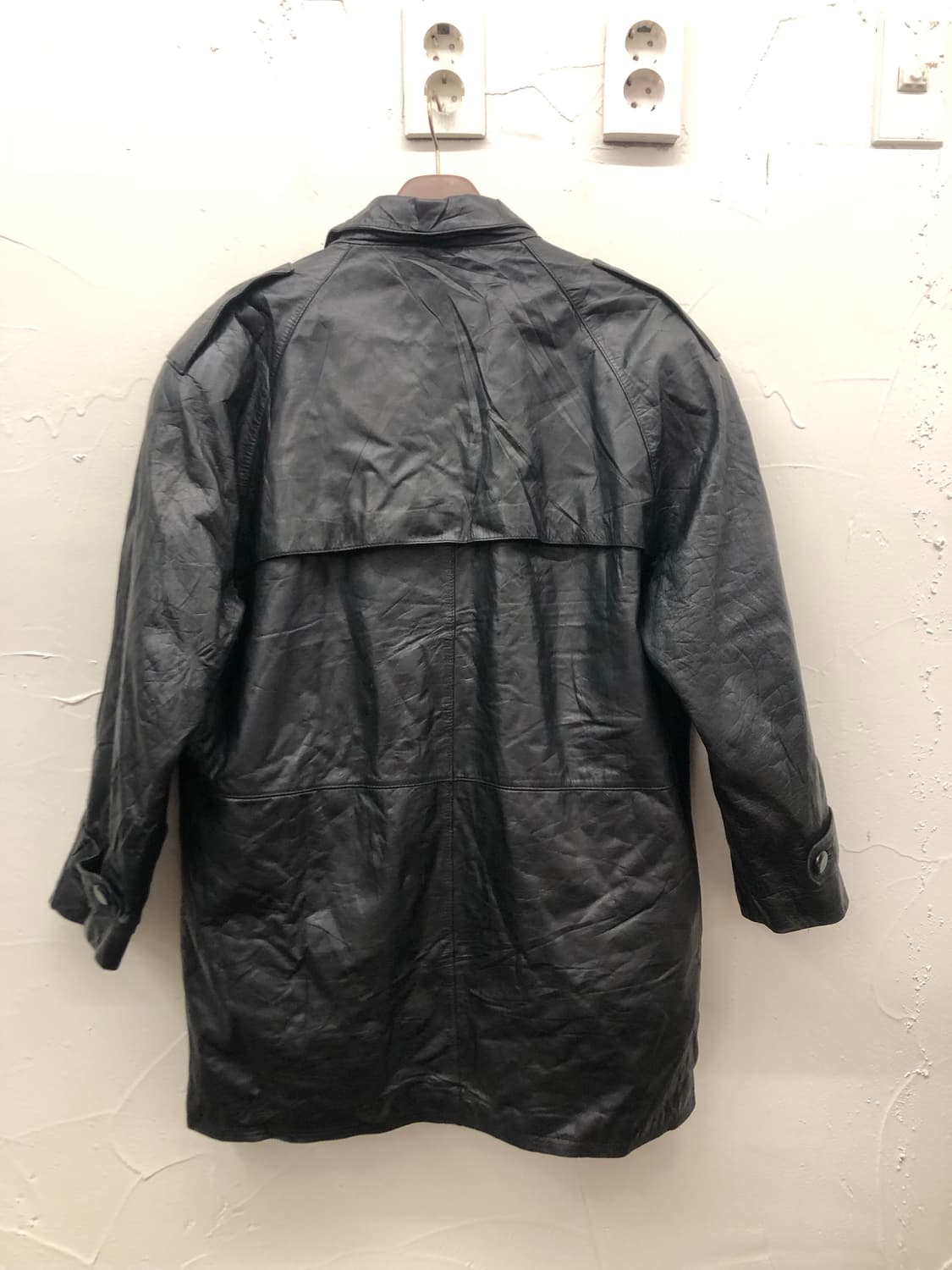 더블 브레스티드 소가죽 코트 상품이미지2