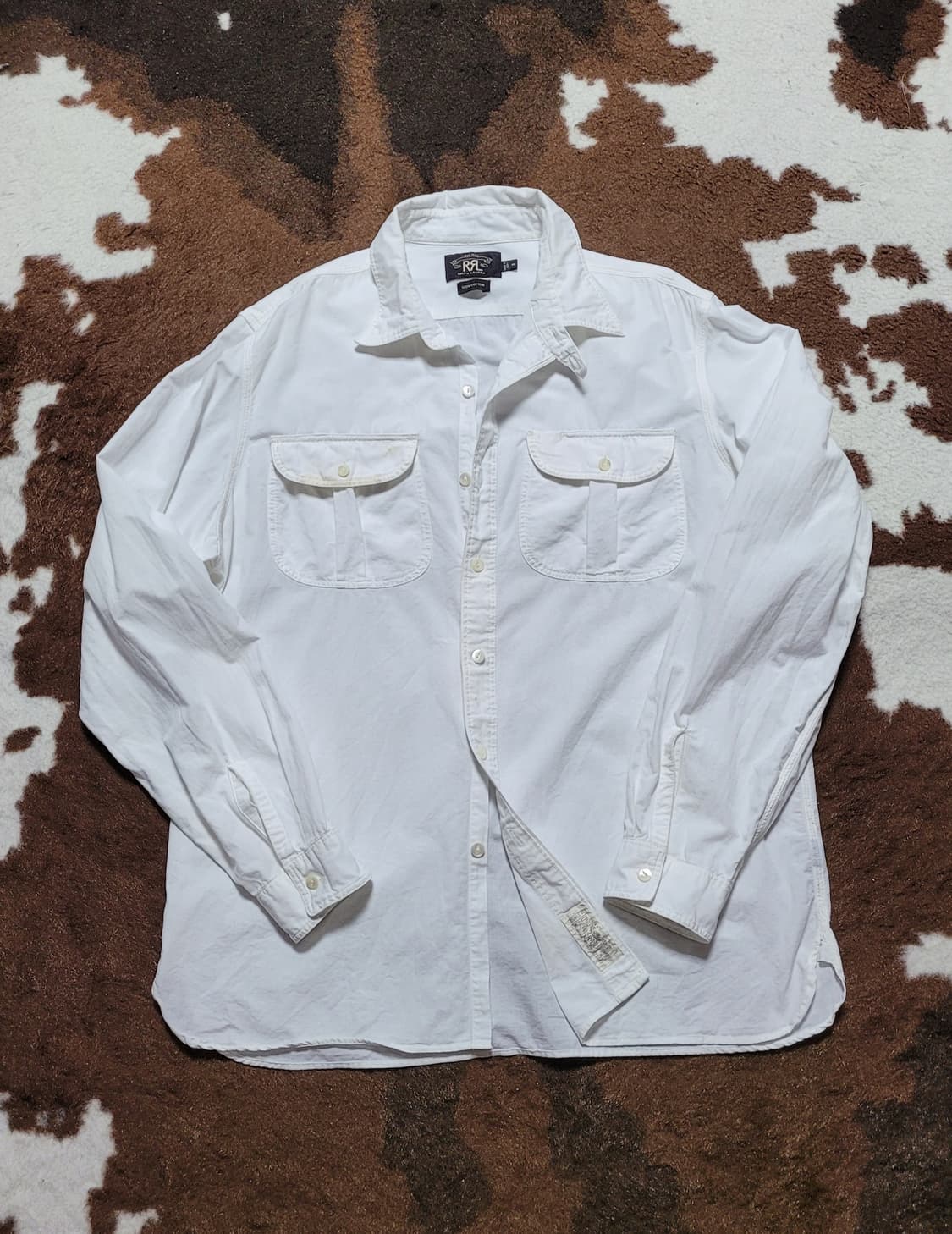 RRL (포켓이염) 연아이보리 면남방(XL) 상품이미지1