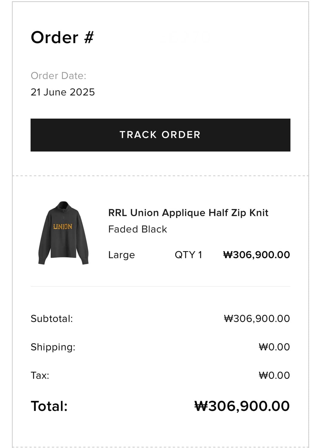 RRL union applique half zip knit (L) 상품이미지6