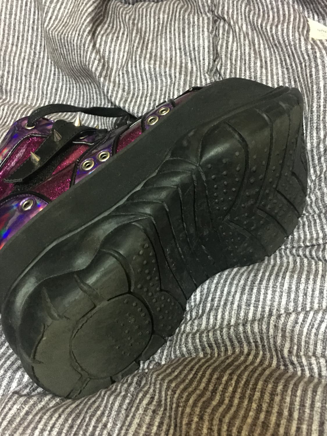 데모니아 핑크 붉은색 플랫폼 슈즈 7cm 굽 240-250 상품이미지4