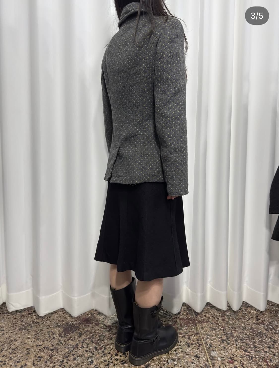 pneumaire 빈티지 라임 그레이 도트코트 상품이미지3