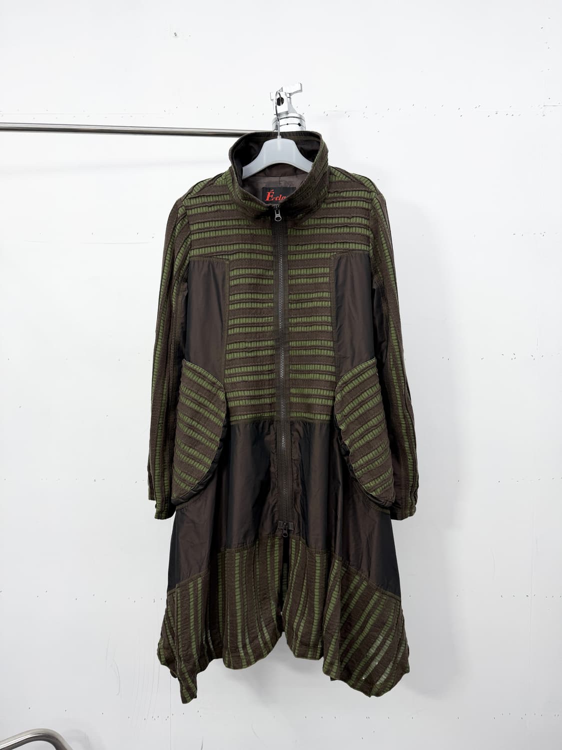 E-Clat Structured Stripe Zip Coat 상품이미지6