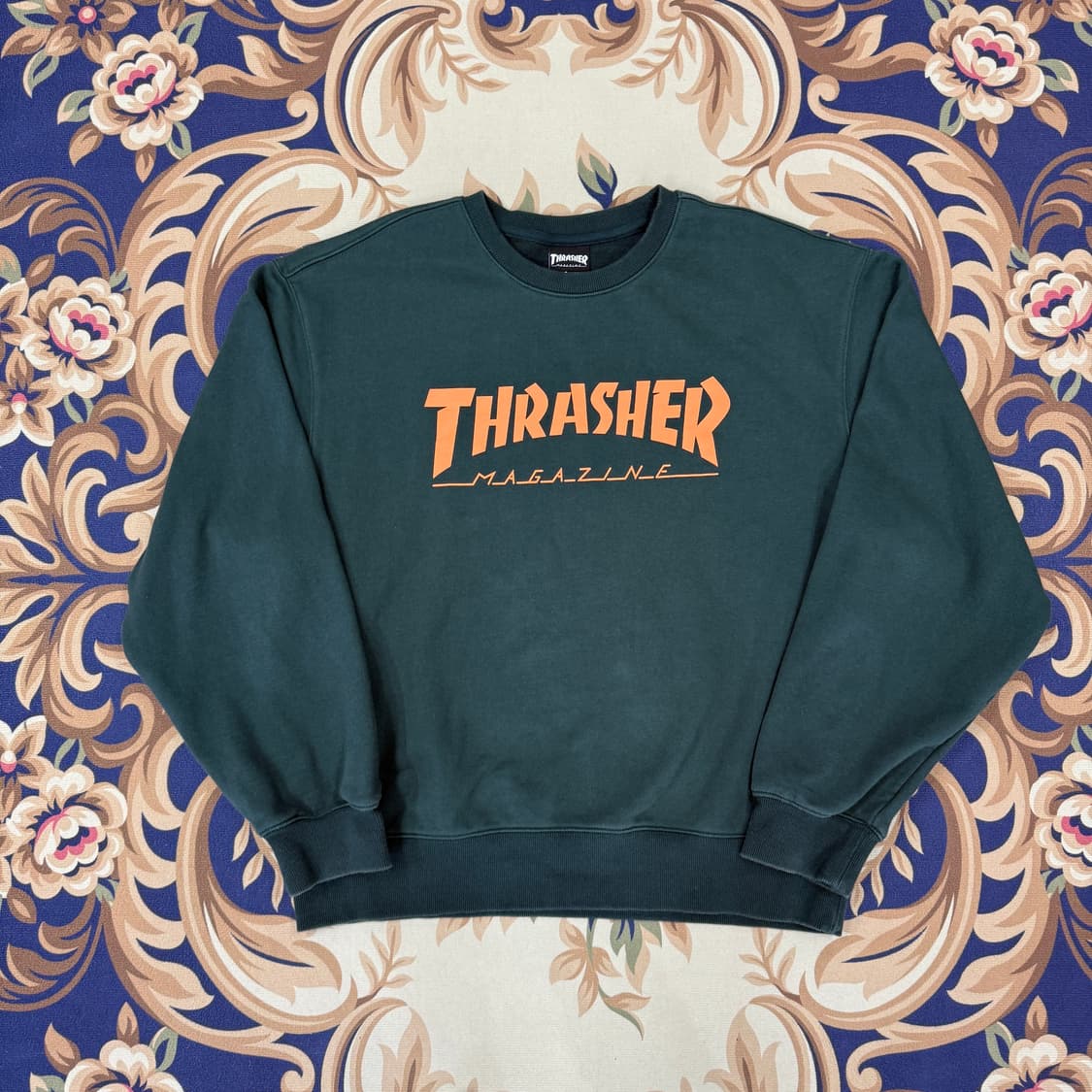 (L)트레셔 Thrasher 빅로고 맨투맨(다크그린) 상품이미지1