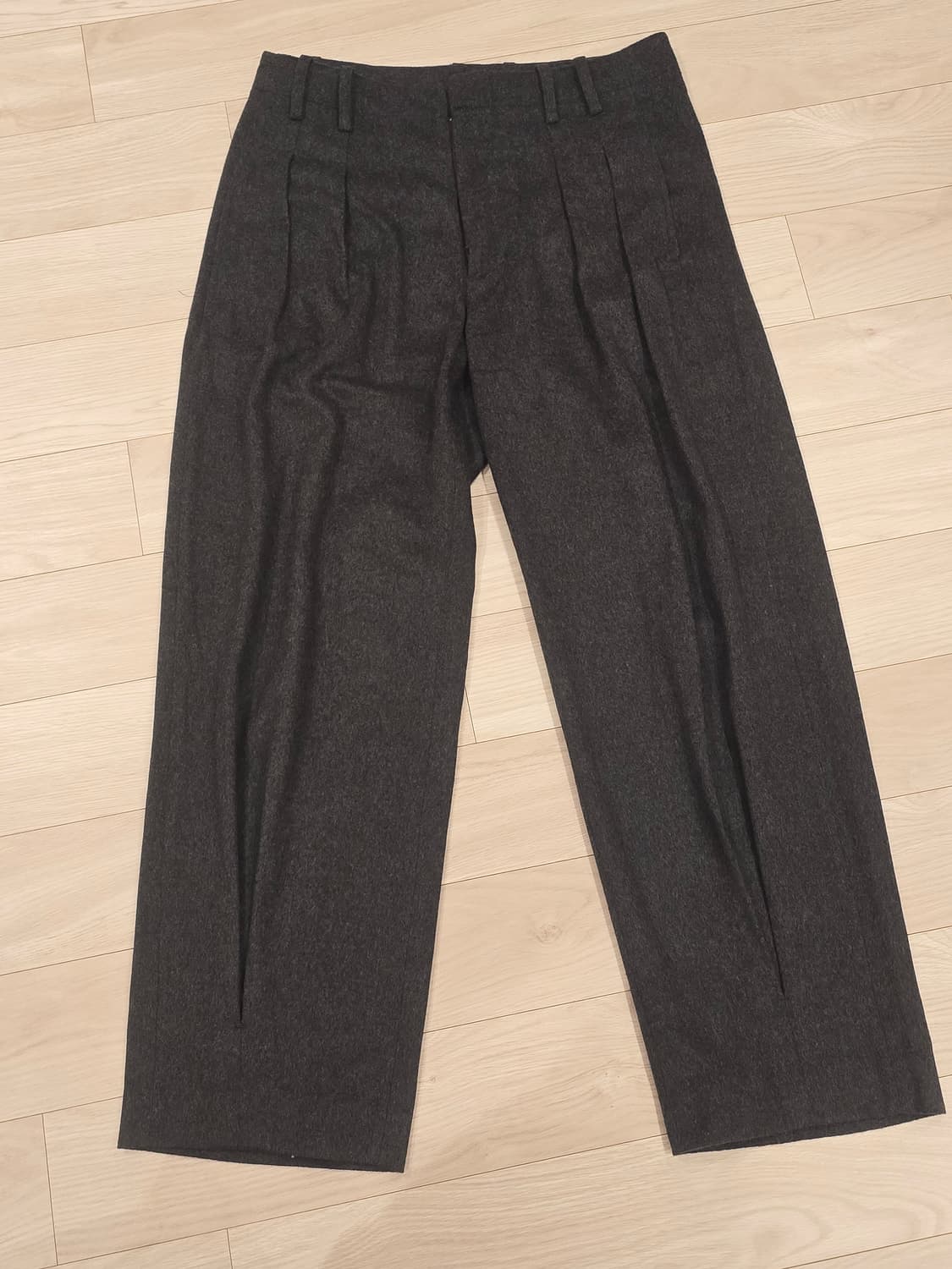 youth 유스 캐시미어 혼방 루즈 플리츠 팬츠 상품이미지1