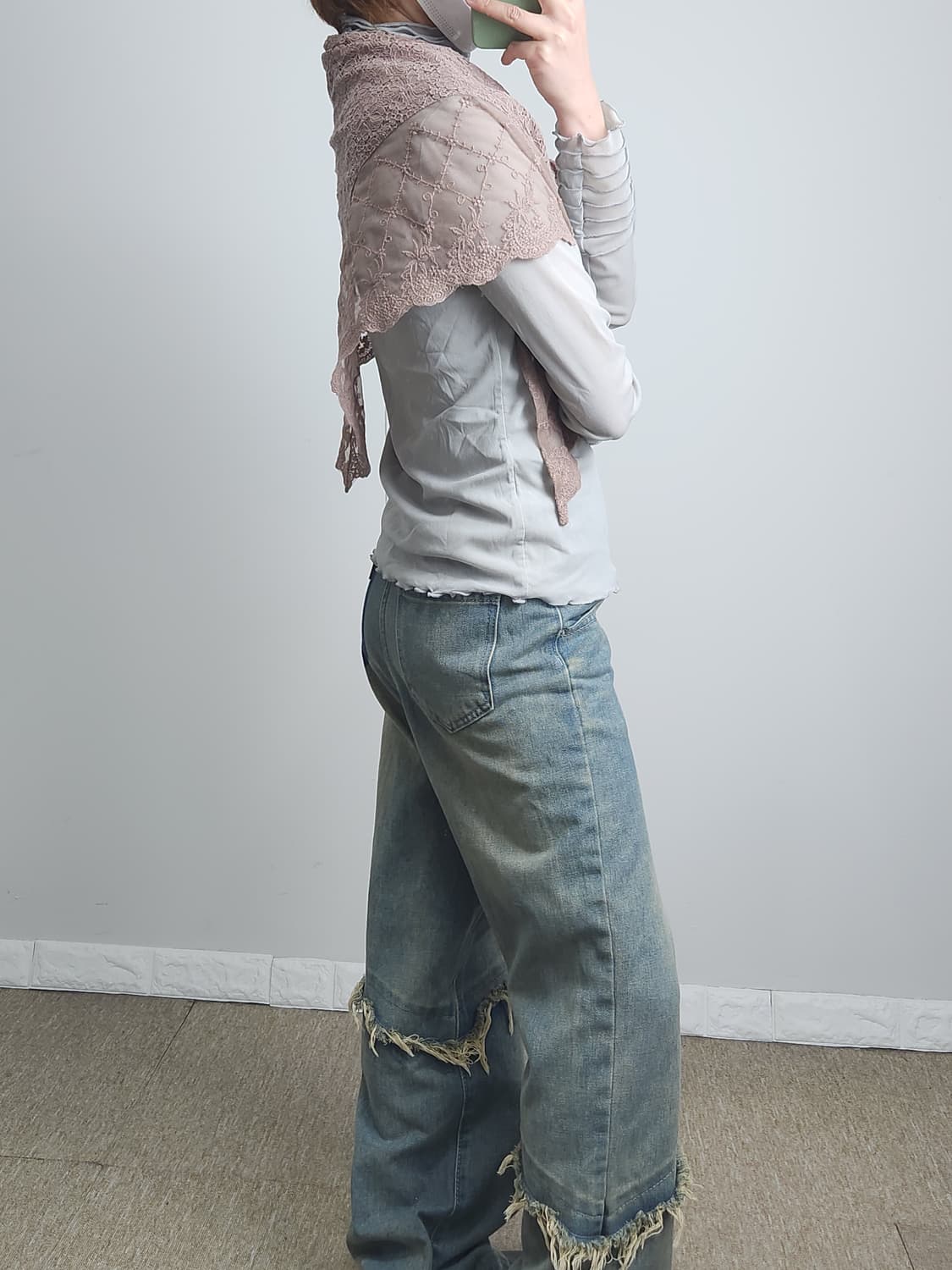 자수 레이스 스카프 상품이미지4