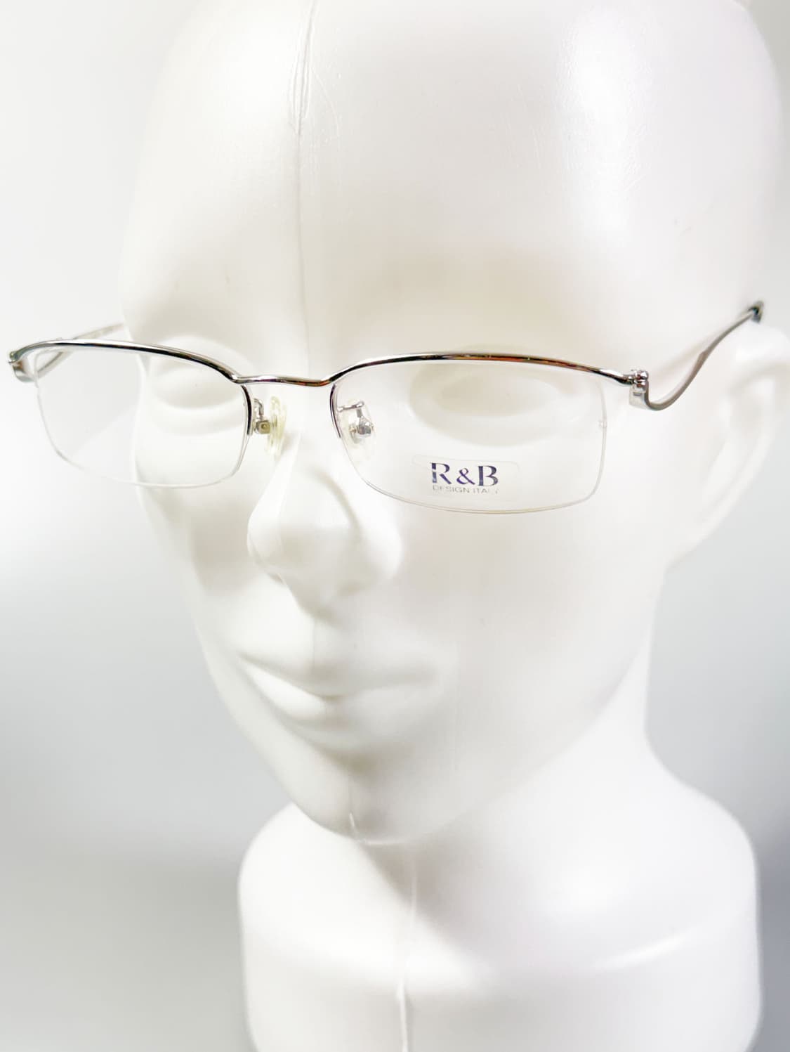 R&B EYEWEAR 실버 메탈 반무테 스퀘어 빈티지 안경 상품이미지8