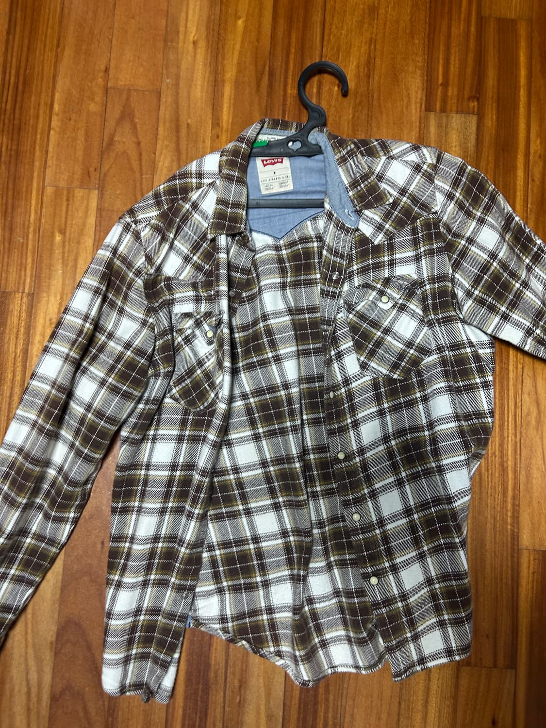 Levi's vintage check shirts Brown M 상품이미지3