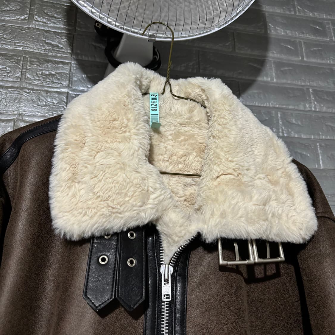 (M) 도프제이슨 하이넥 레더 무스탕 자켓 브라운 상품이미지3