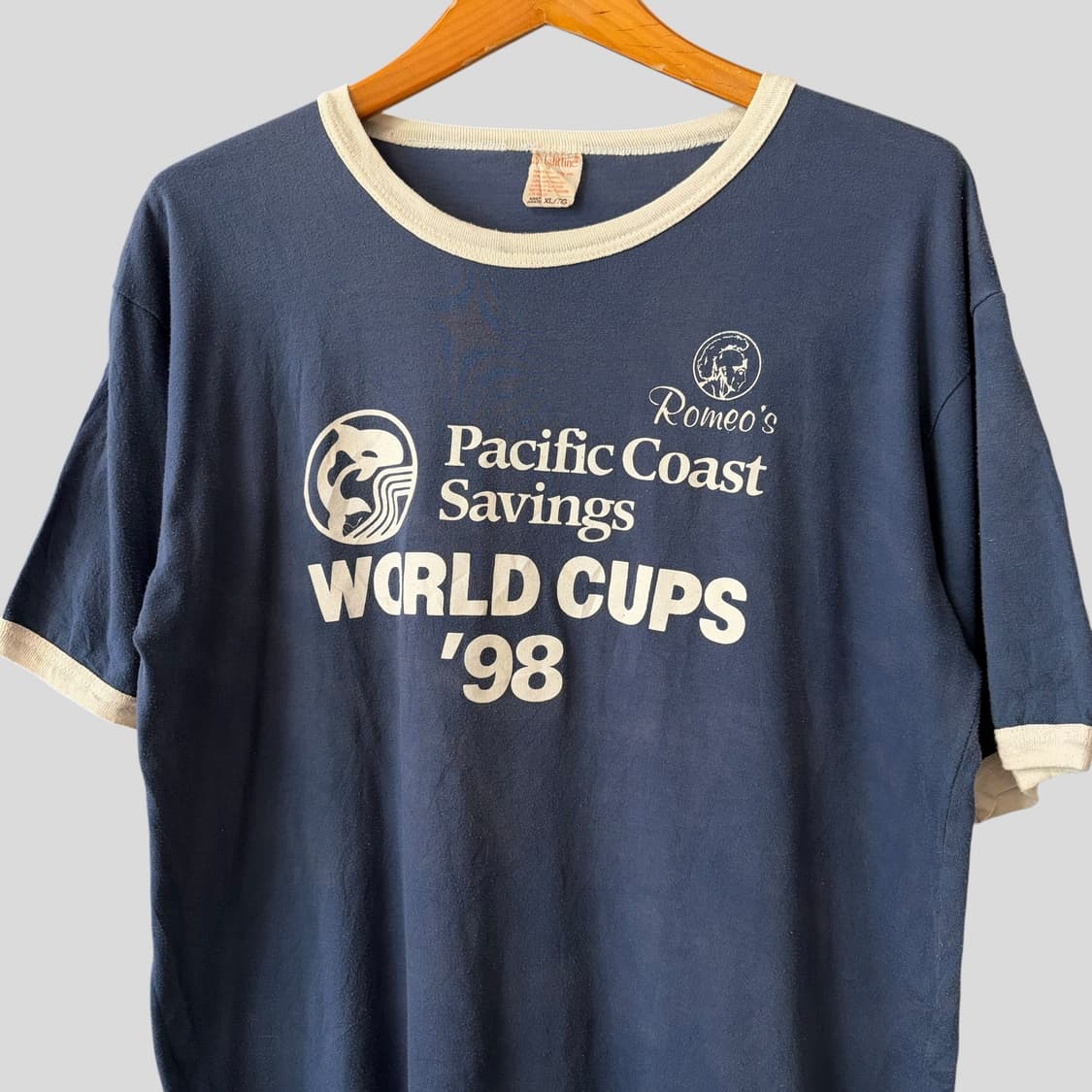 (XL)90s 빈티지 98월드컵 이태리 링거 반팔티셔츠 상품이미지2