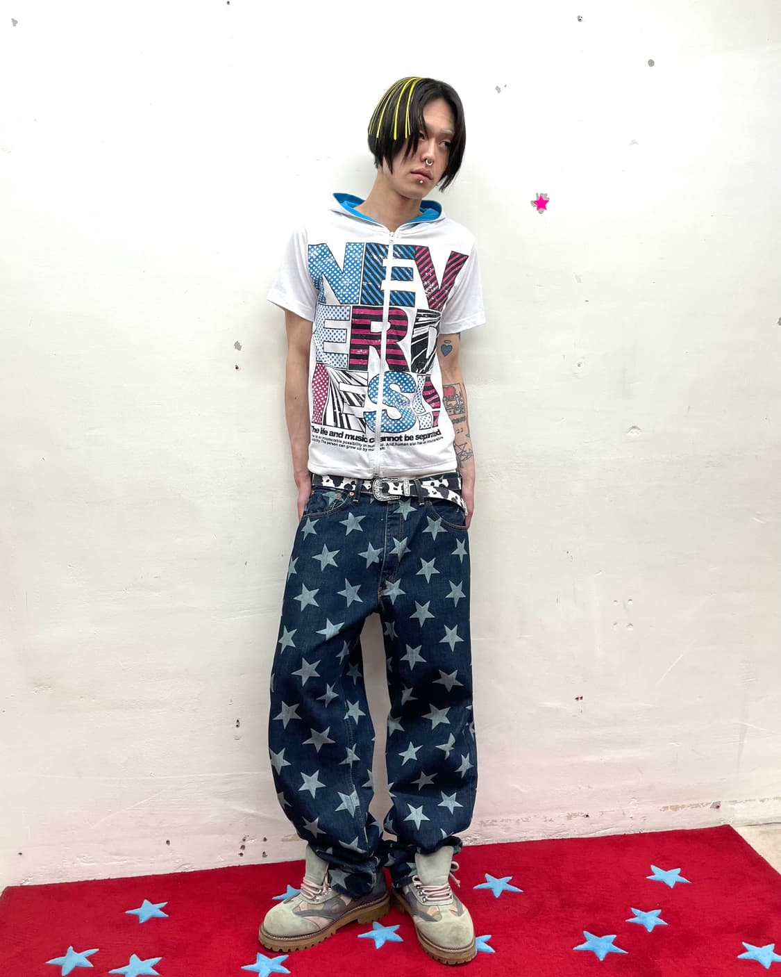 Big Lettering Multi-Pattern Hoodie T 상품이미지5