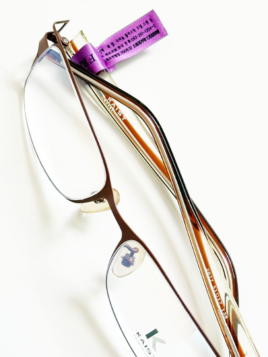 KAIST 브라운 티타늄 슬림 스퀘어 프레임 빈티지 안경 상품이미지3