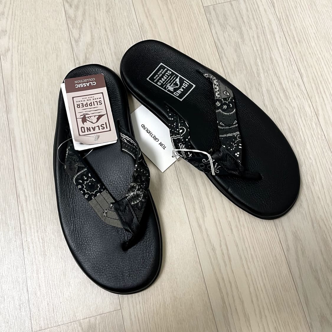 아일랜드/ 블랙 레더 페이즐리 슬리퍼/ 11 상품이미지1