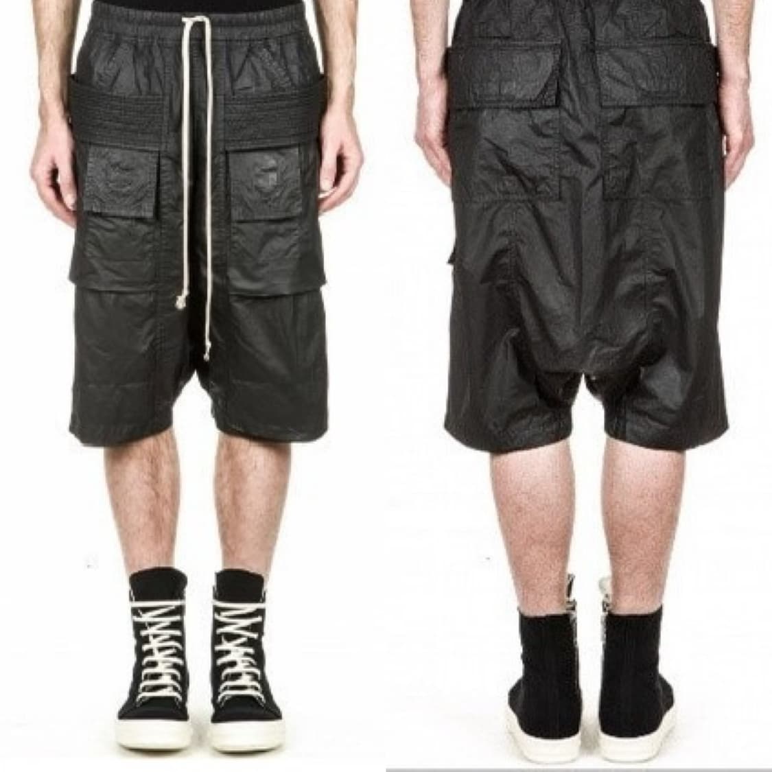 릭오웬스 15SS 다크쉐도우 왁스 코팅 태권도 카고 쇼츠 블랙 상품이미지7