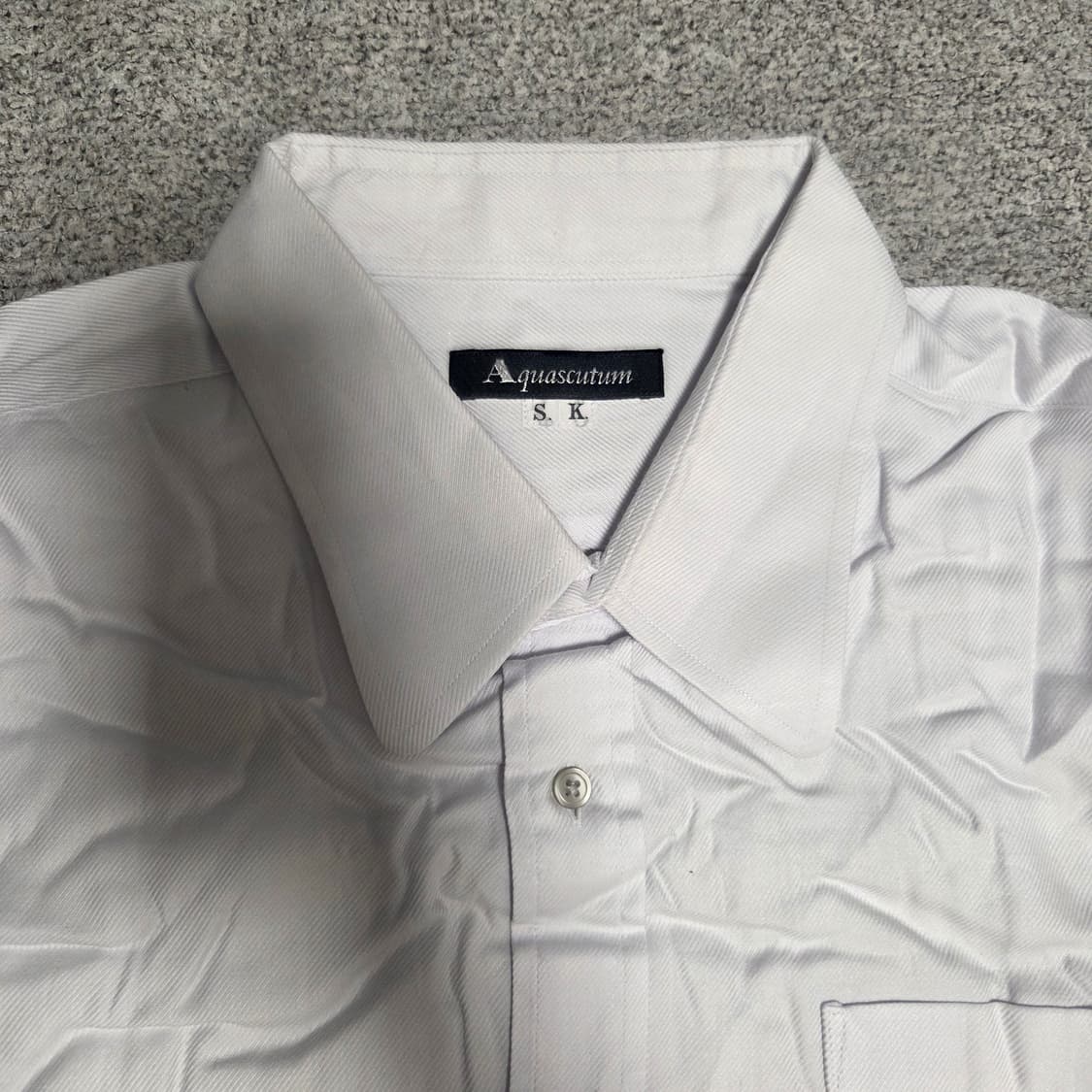 일본산 Aquascutum 화이트 코튼 셔츠 XL(105) 상품이미지2