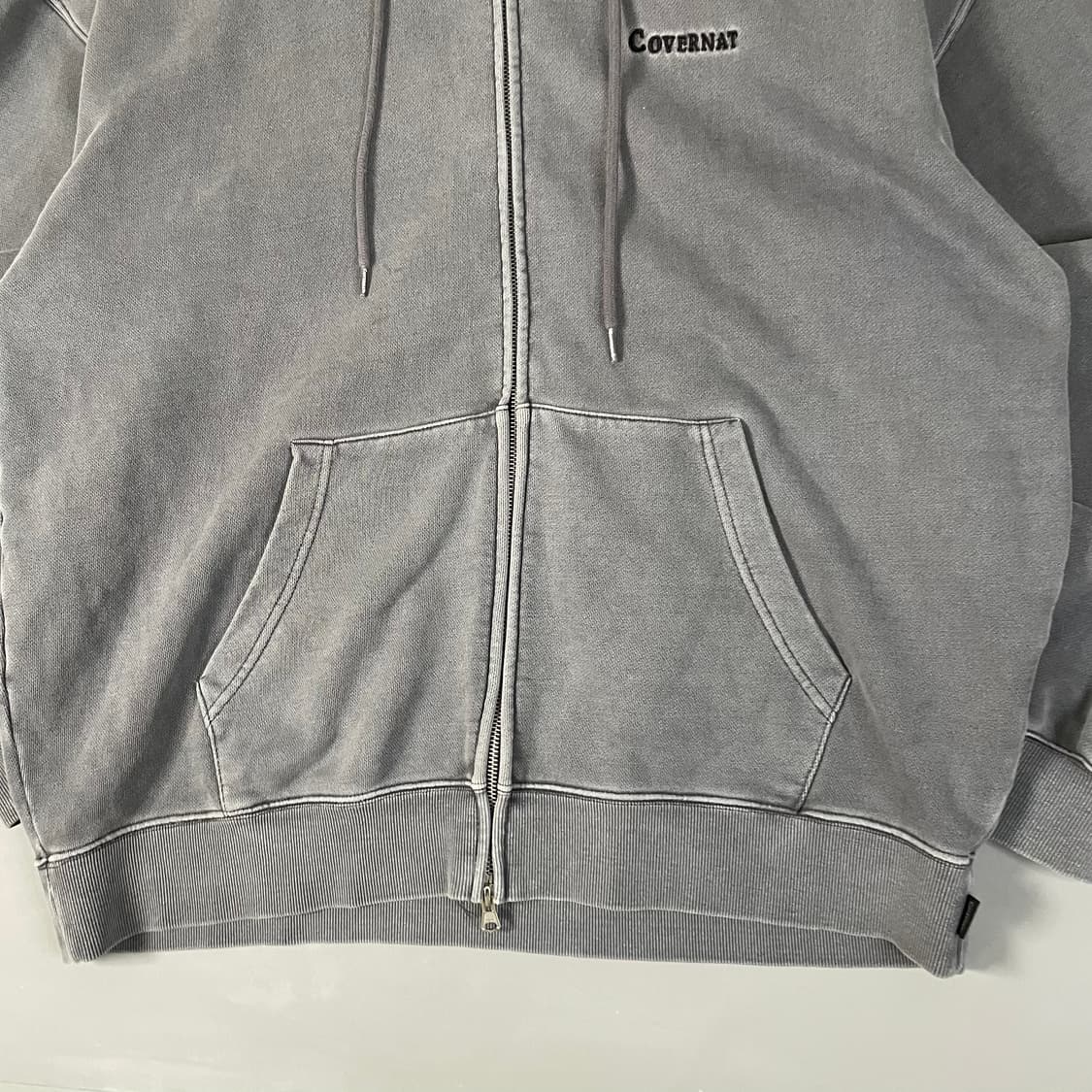 커버낫 빅로고 워싱 후드집업 차콜 그레이 XL [031505] 상품이미지4