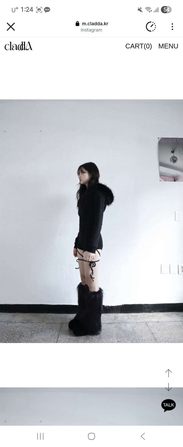 클라따 숏팬츠 low strap short pants black 상품이미지2