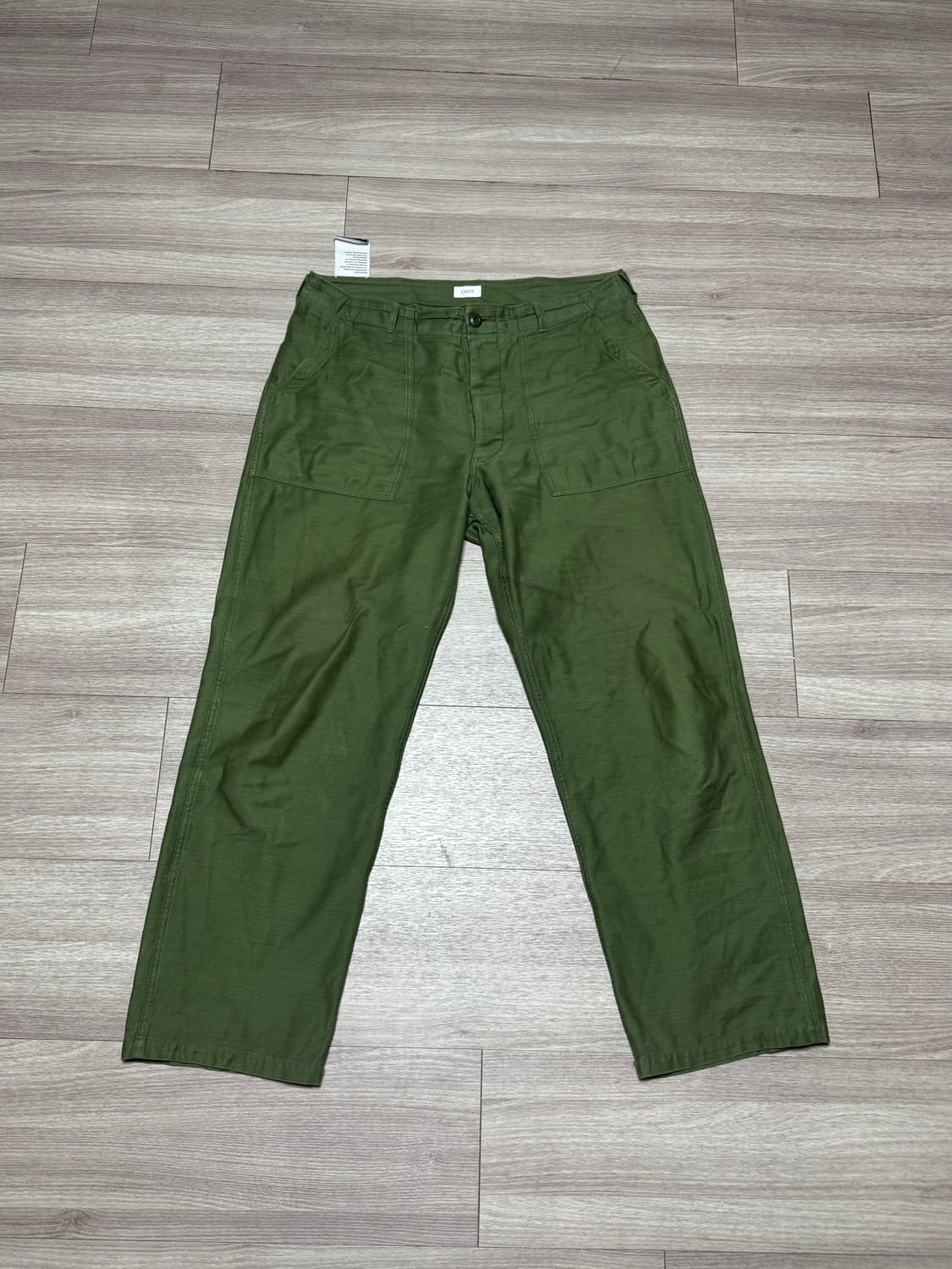 7) CIOTA 시오타 와이드 스트레이트 올리브 베이커 팬츠 상품이미지1