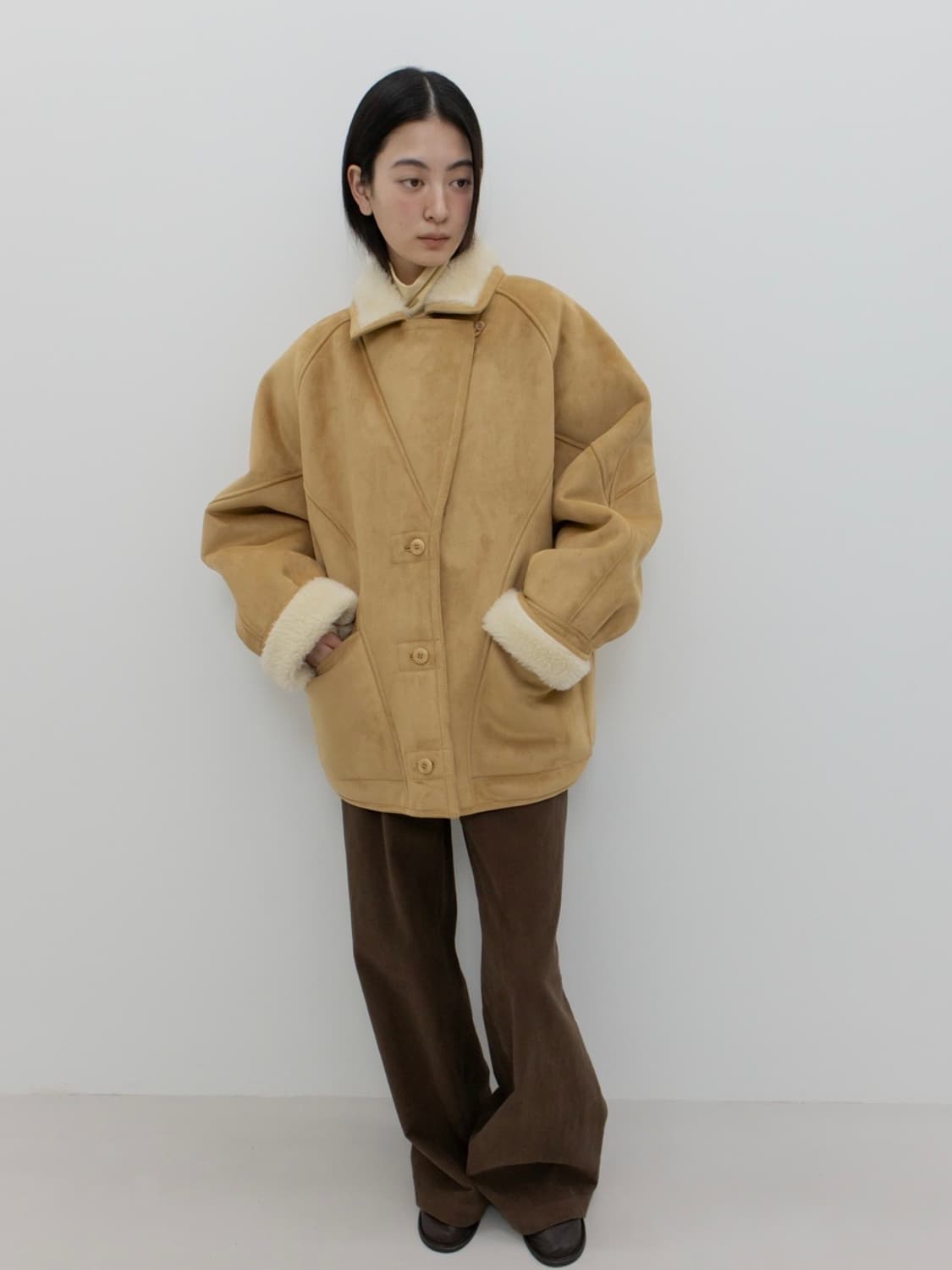 [새상품] GBH 시어링 코트 베이지 상품이미지2