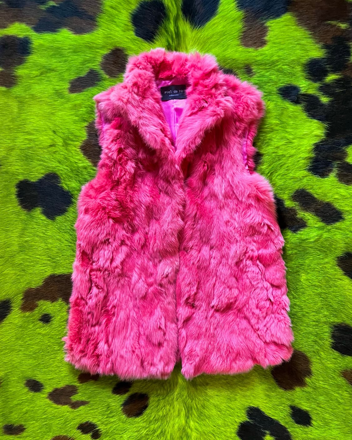 Vintage Real Pink Rabbit Fur Vest 상품이미지3