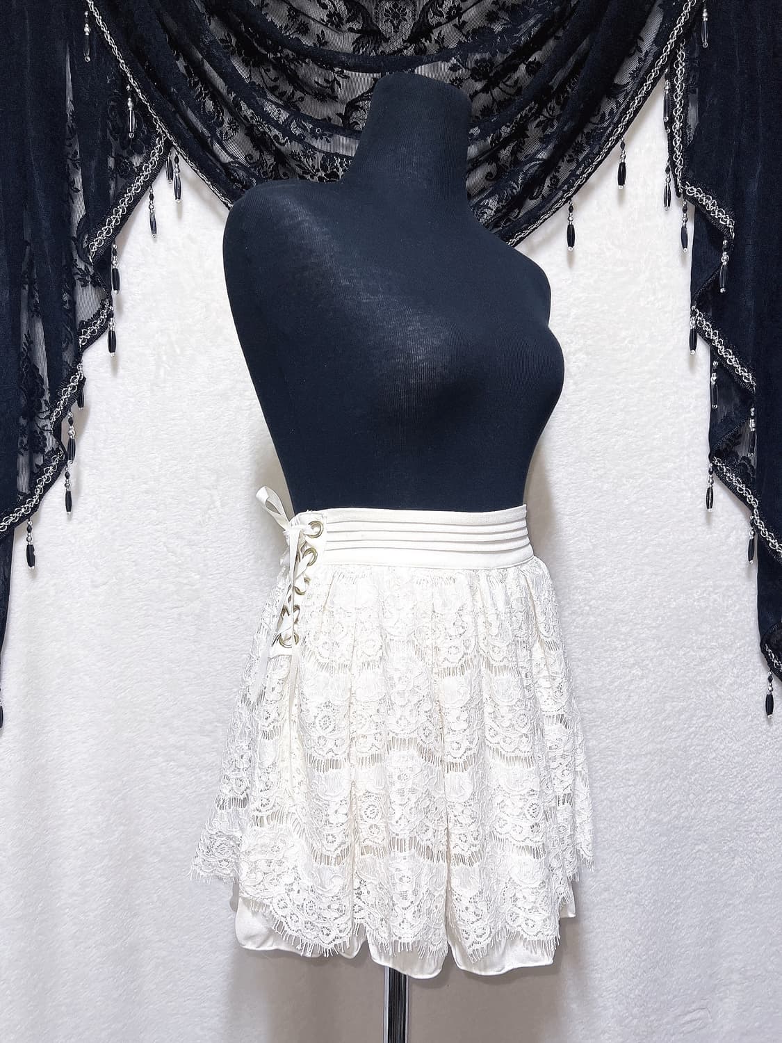 리즈리사 로맨틱갸루 로걀 라떼 레이스 아일렛 스카판 큐롯스커트 달천 핀터 상품이미지4