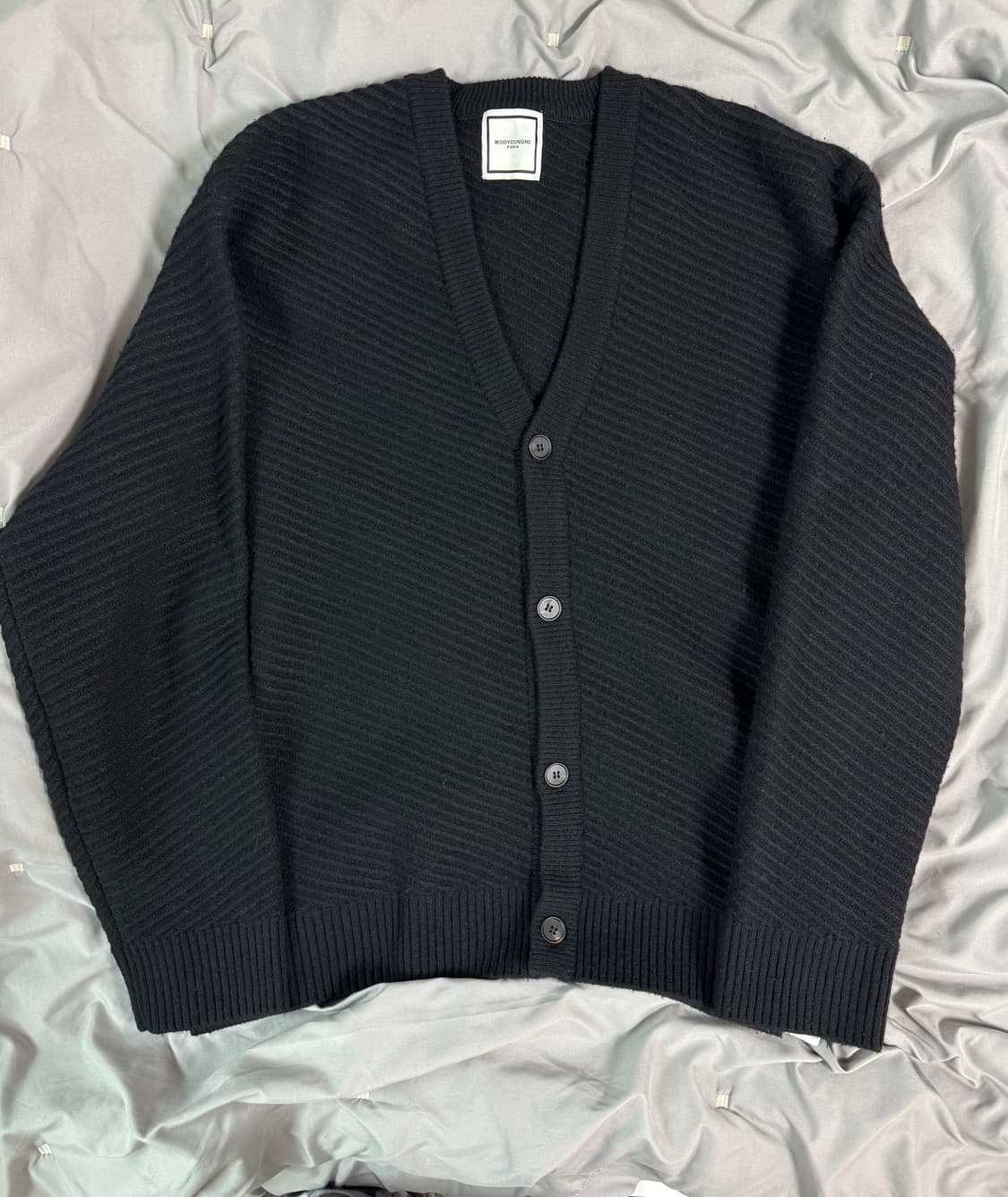 우영미 다이애그널 가디건(블랙, 50사이즈) 상품이미지3