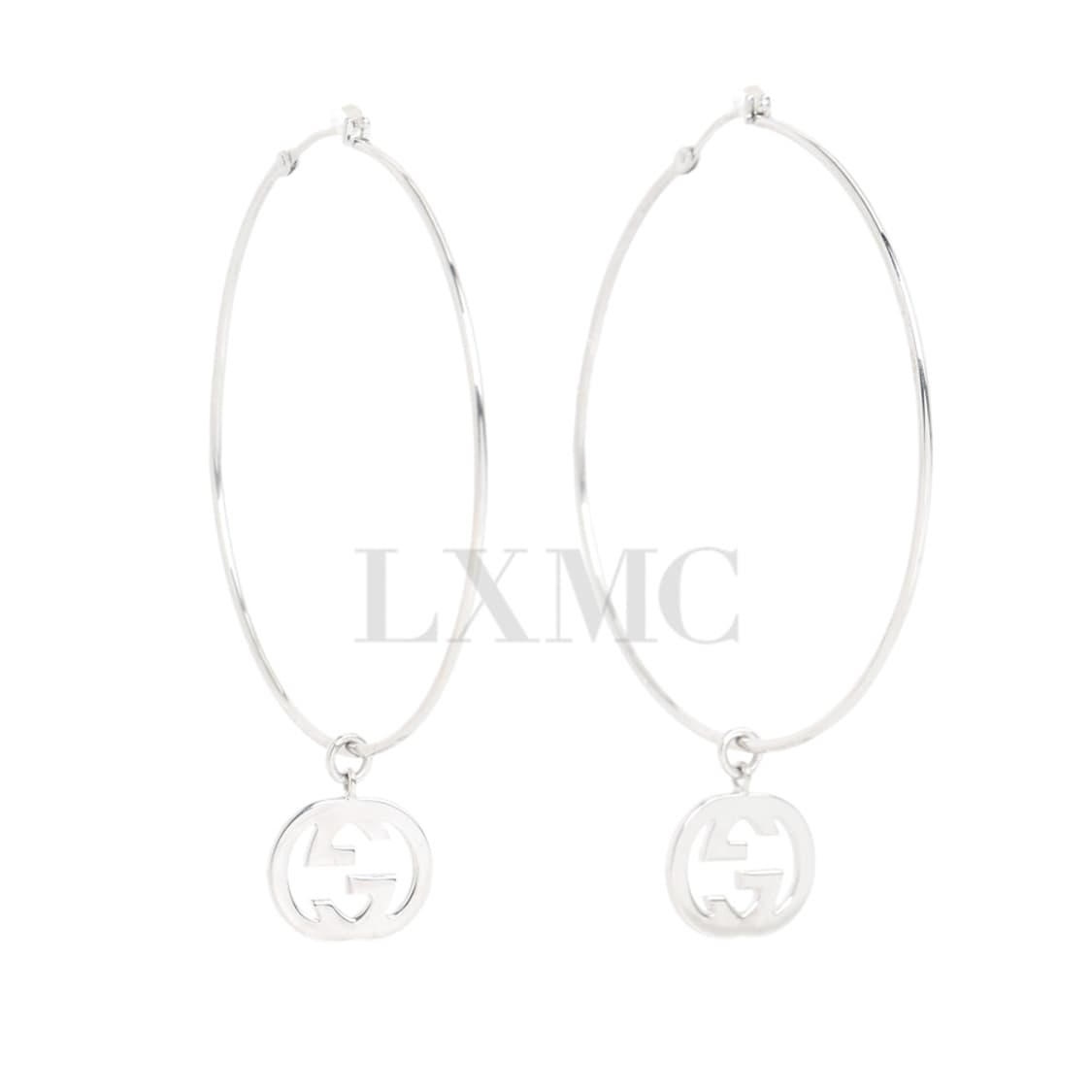 구찌 링 귀걸이 18K 화이트골드 GG 로고 후프 이어링 상품이미지3