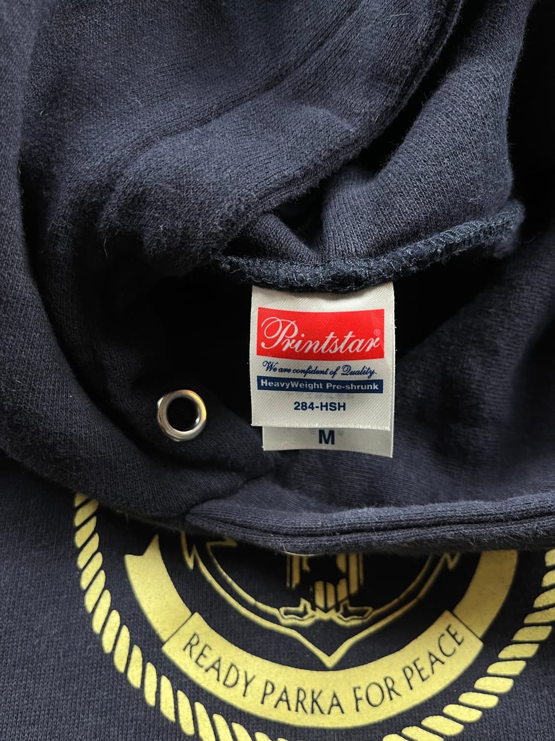 Vintage NAVY 프린팅 후드티  상품이미지3