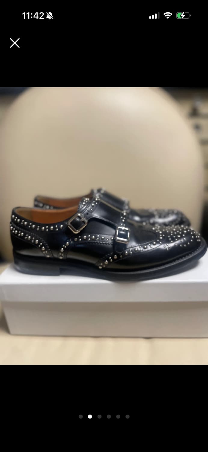 처치스 여성용 Lana Met 블랙 더블 몽크 스트랩 구두 상품이미지2