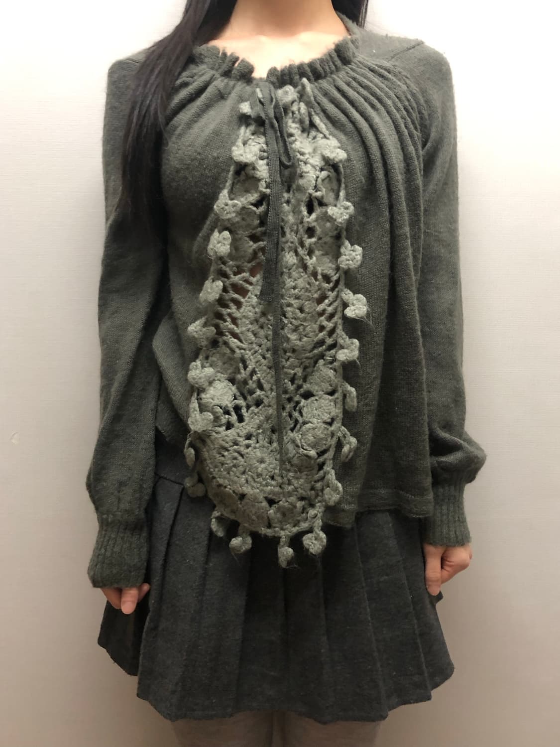 빈티지 그레이 크로쉐 니트 상품이미지7