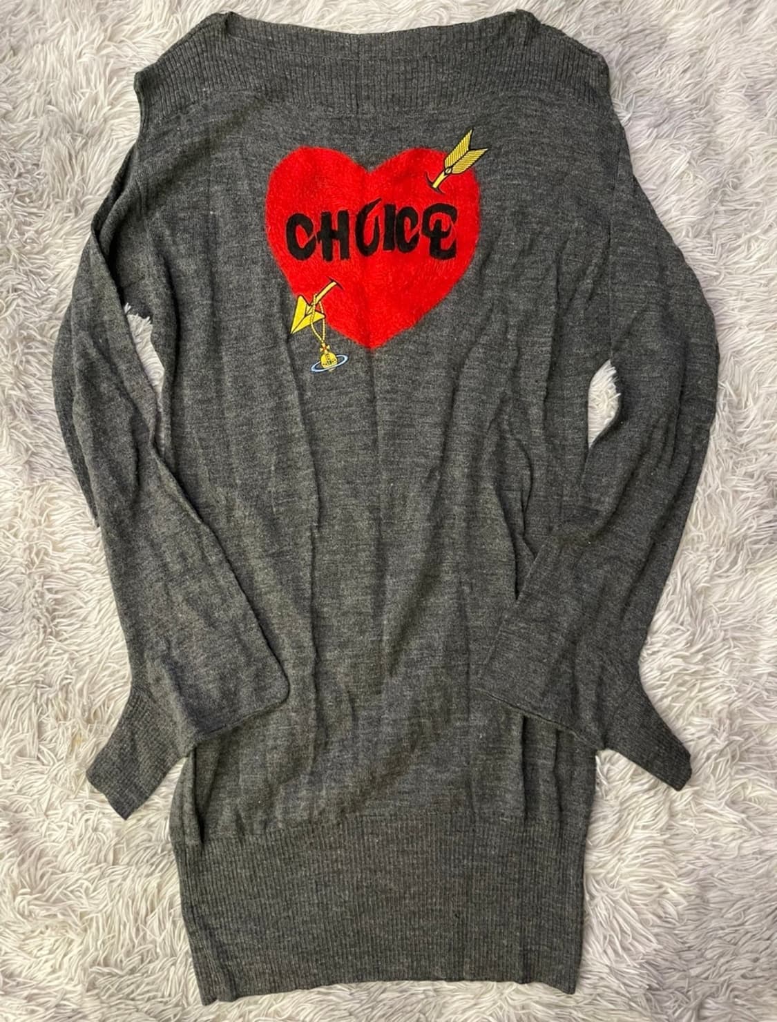 비비안웨스트우드 그레이 하트 프린트 니트 원피스 M 상품이미지1