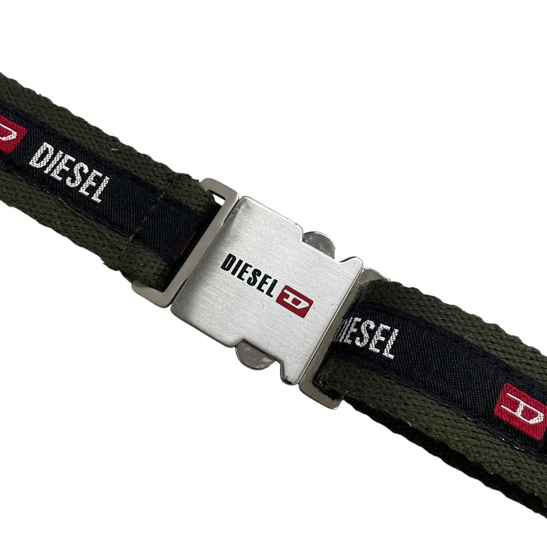 디젤 Diesel 스트랩 버클 벨트 블랙 카키 상품이미지1