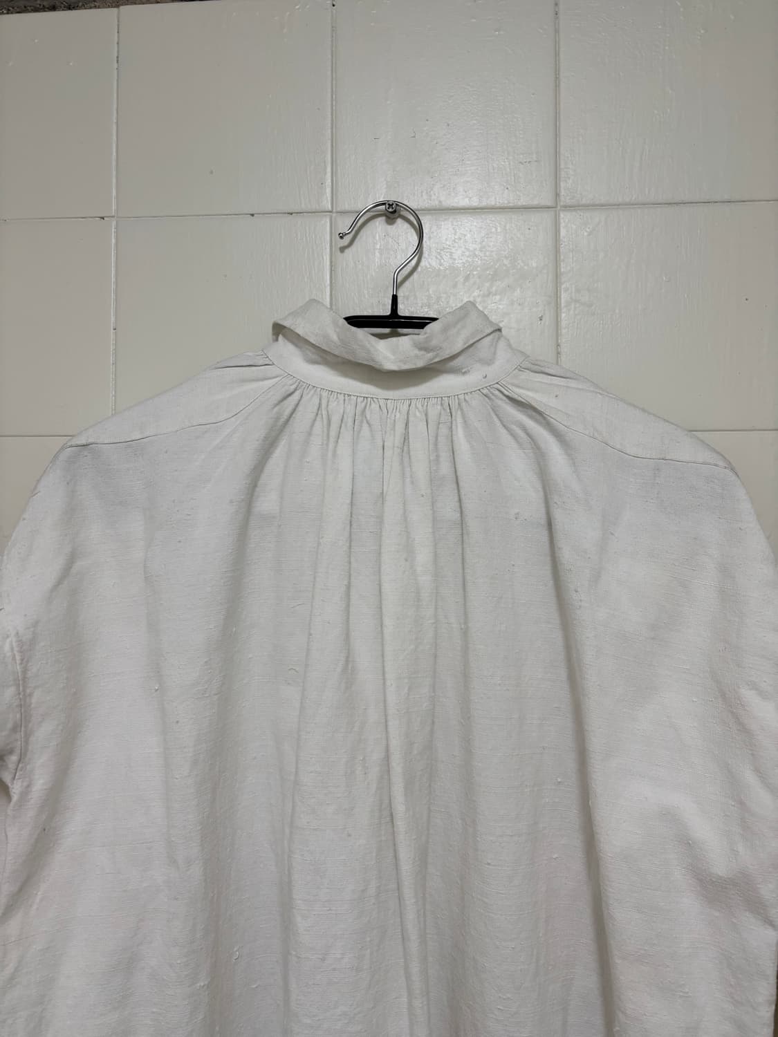 1910s 프렌치 빈티지 린넨 스모크 원피스 상품이미지6