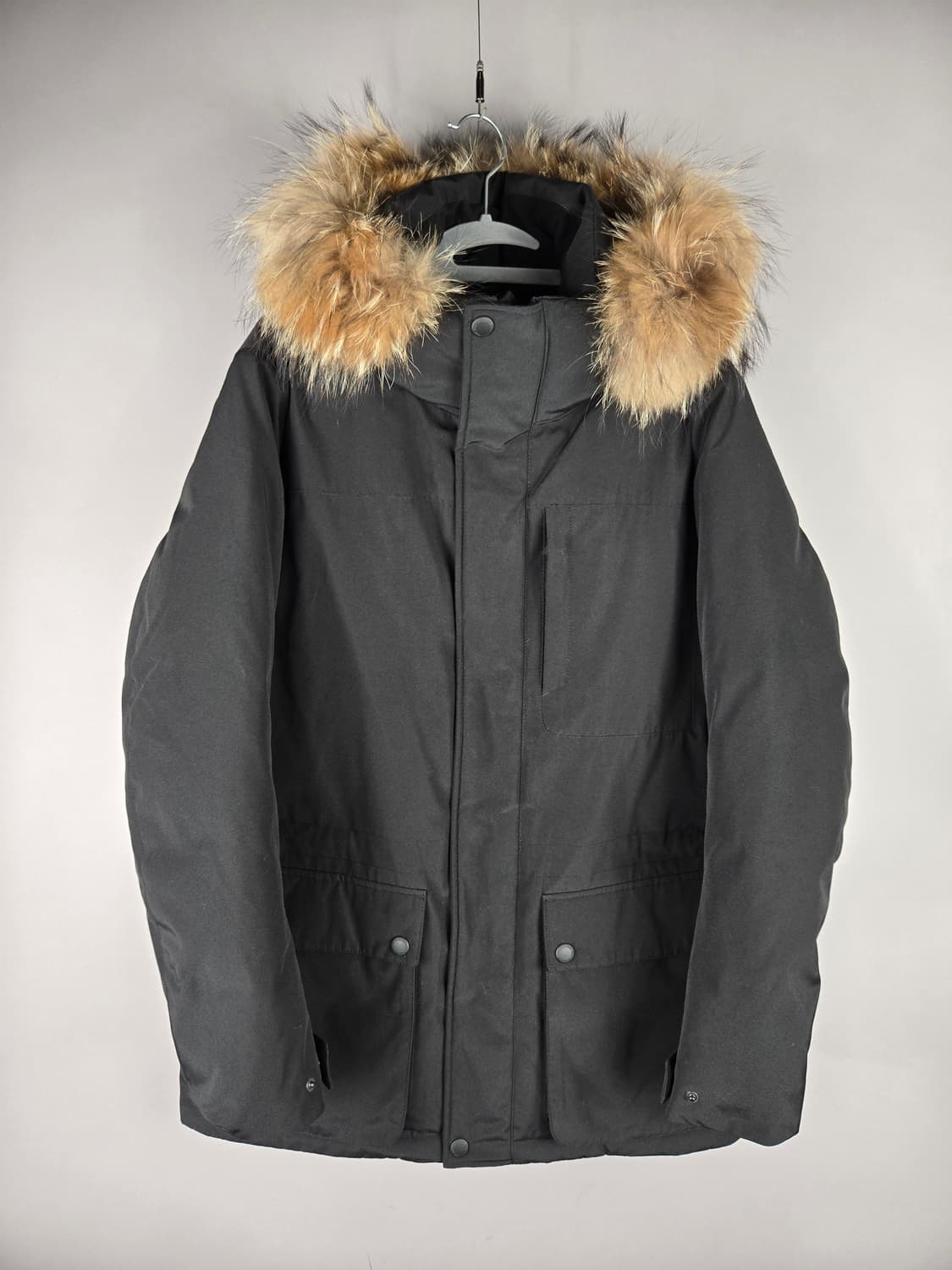 [무료배송]클럽 캠브리지 95 남성 라쿤퍼 덕 다운 패딩 점퍼 블랙 상품이미지1